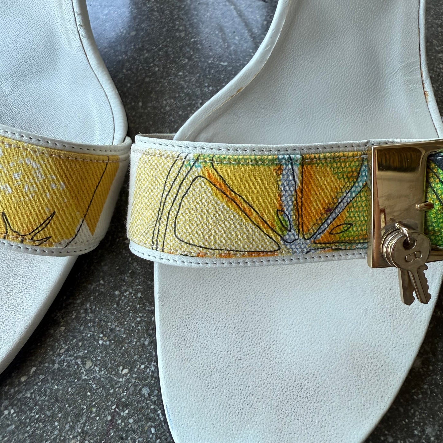 SS05 Galliano Dior Citrus Lock & Key Mules - US 11.5-12