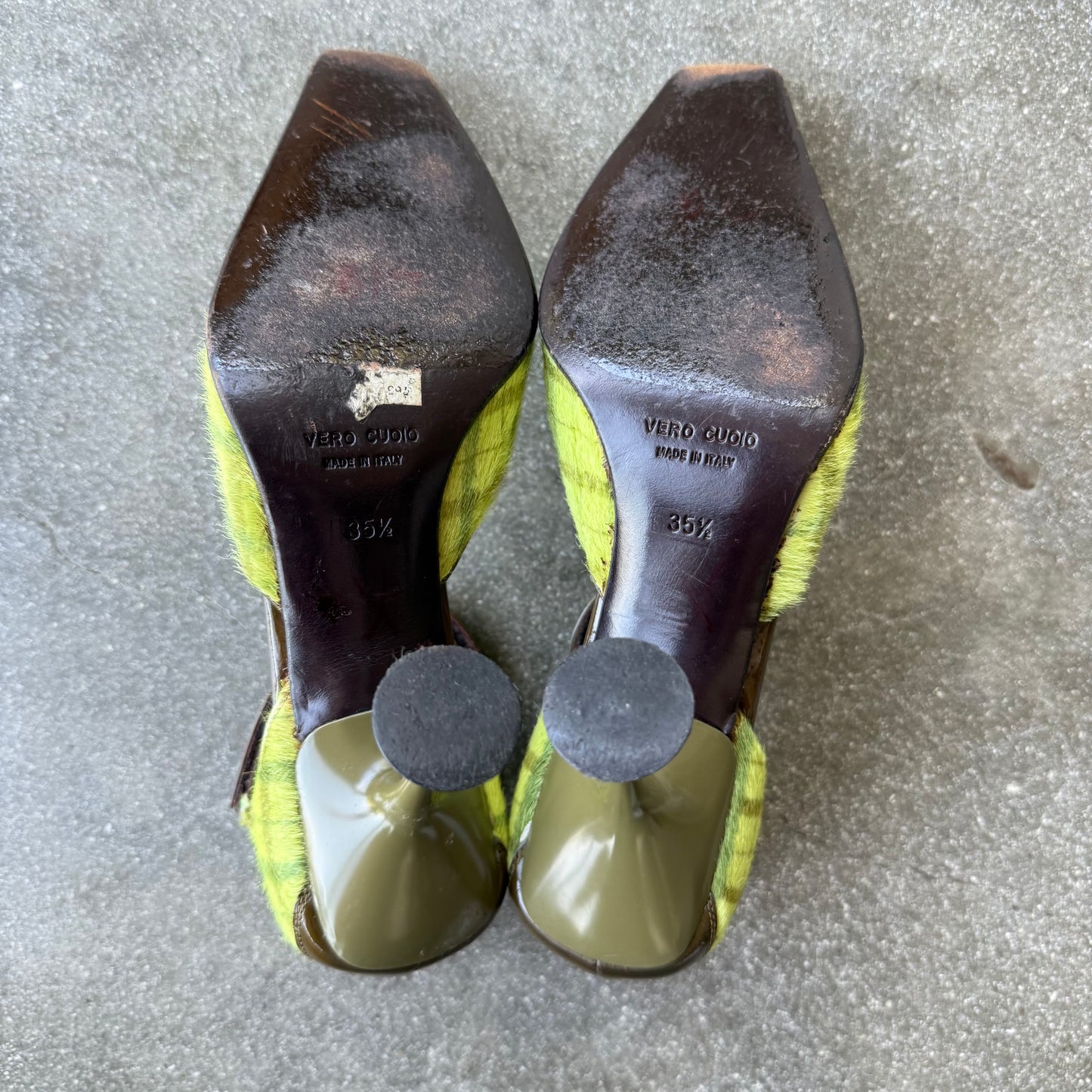 FW99 miu miu Ponyhair Tartan Mary Janes - US 6-6.5