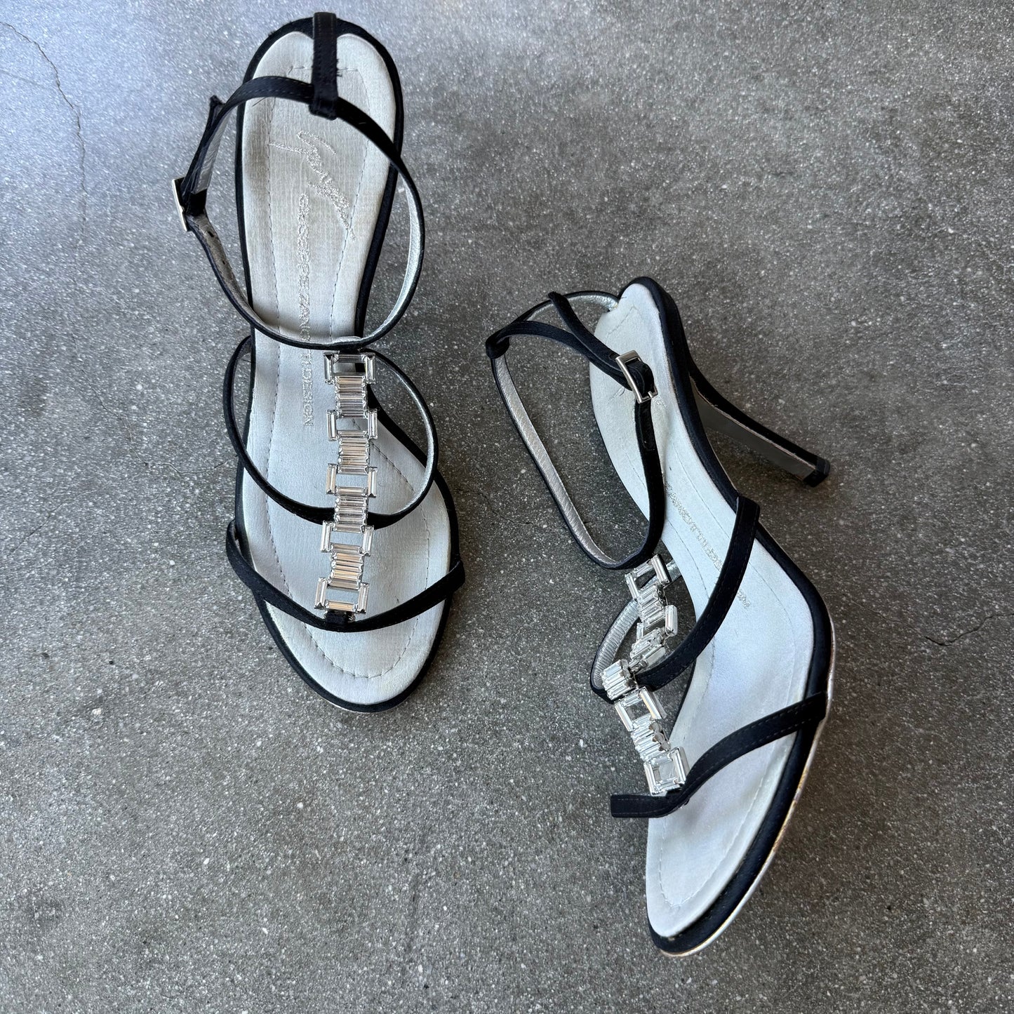 00s Giuseppe Zanotti Rhinestone Satin Sandals - US 6.5
