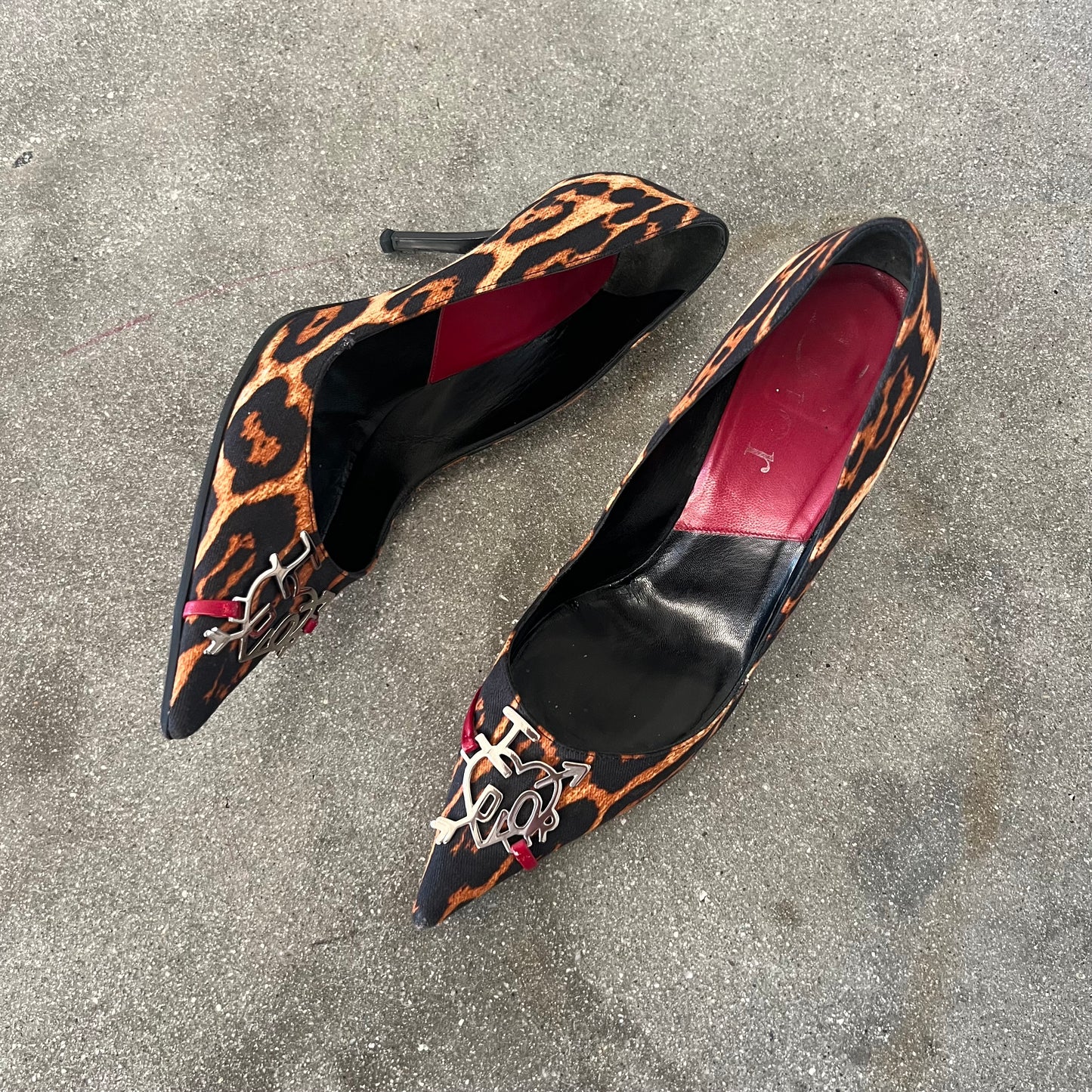 FW04 Galliano I Love Dior Leopard Heels - US 10.5