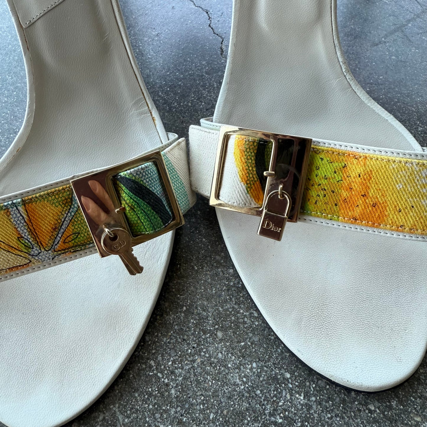 SS05 Galliano Dior Citrus Lock & Key Mules - US 11.5-12