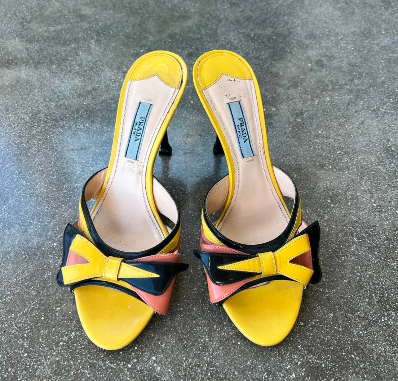 Spring 2012 Prada Patent Bow Mules - 6.5