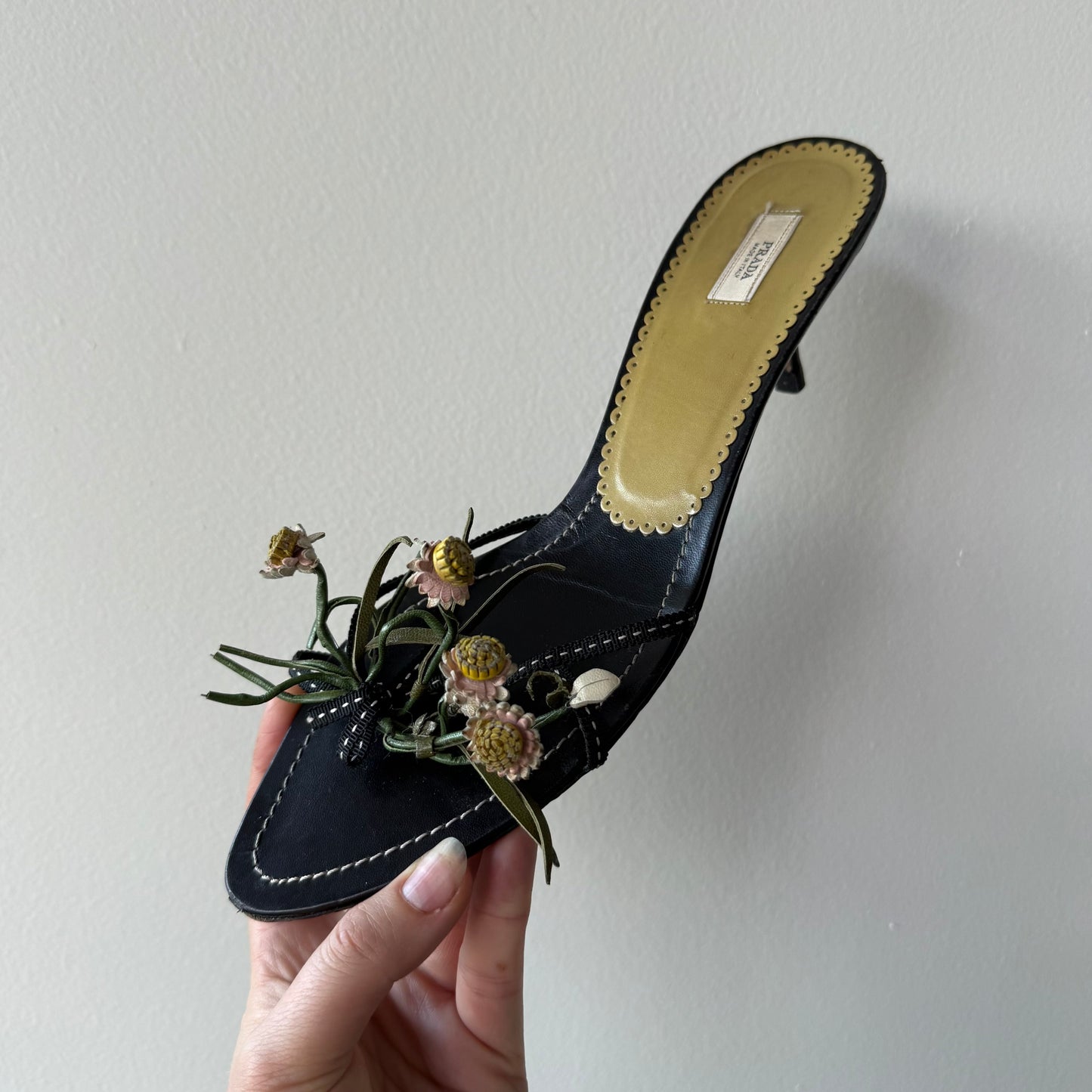SS03 Prada Black Bouquet Sandals - US 10-10.5