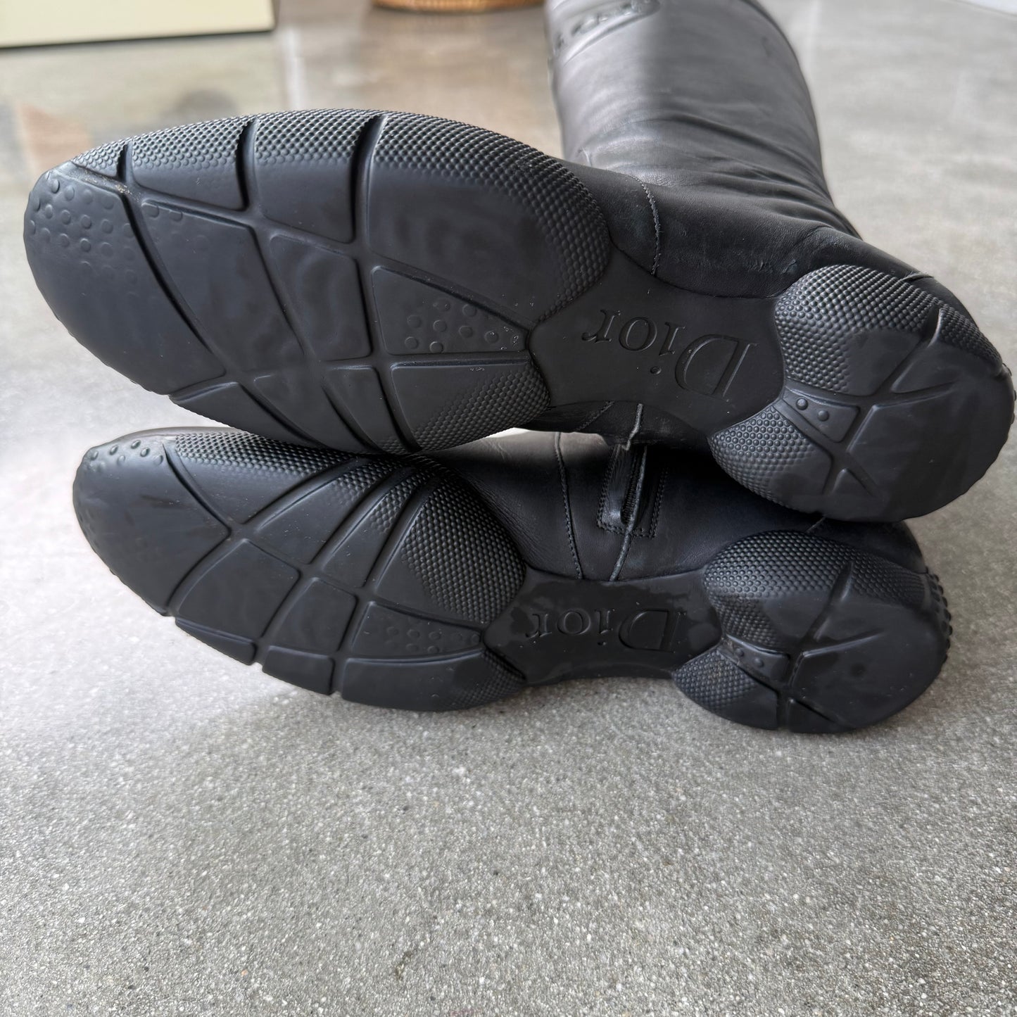 FW01 John Galliano Christian Dior Black Moto Boots - US 7