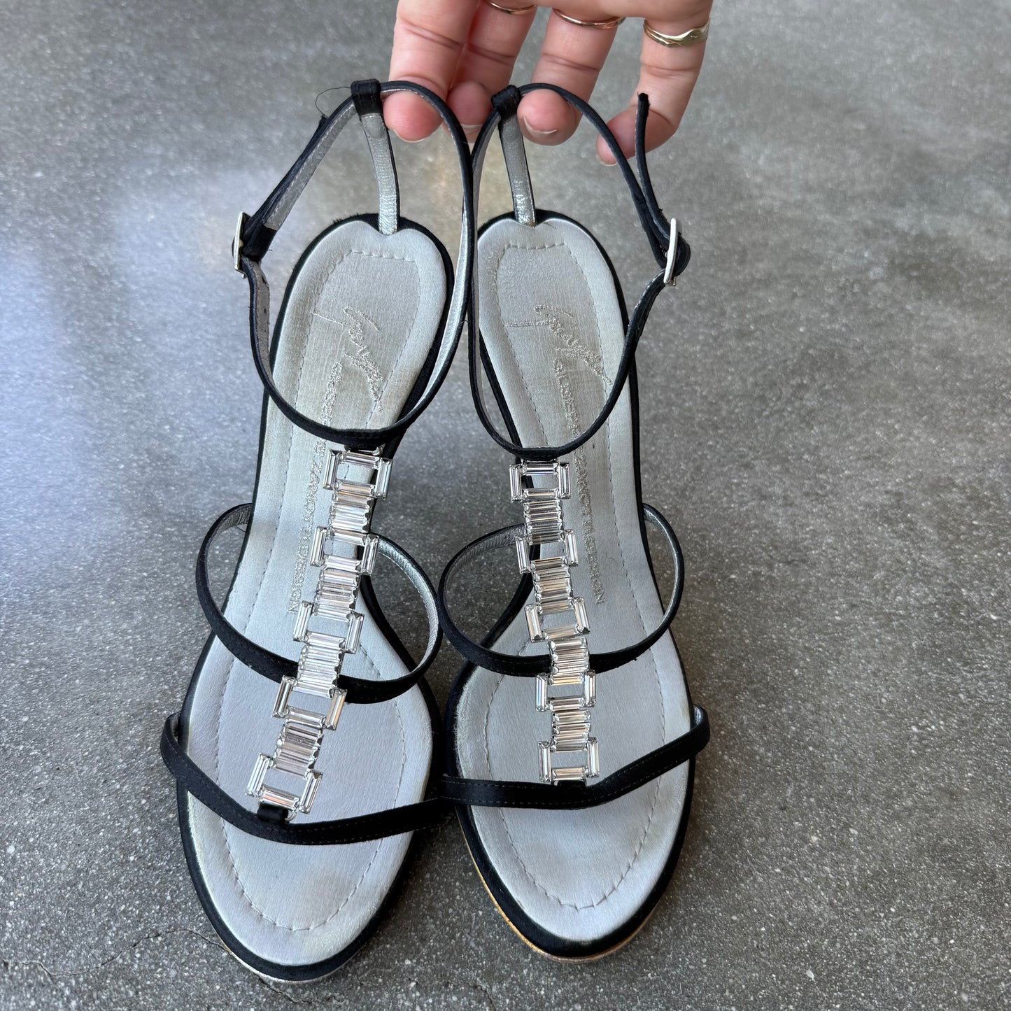 00s Giuseppe Zanotti Rhinestone Satin Sandals - US 6.5