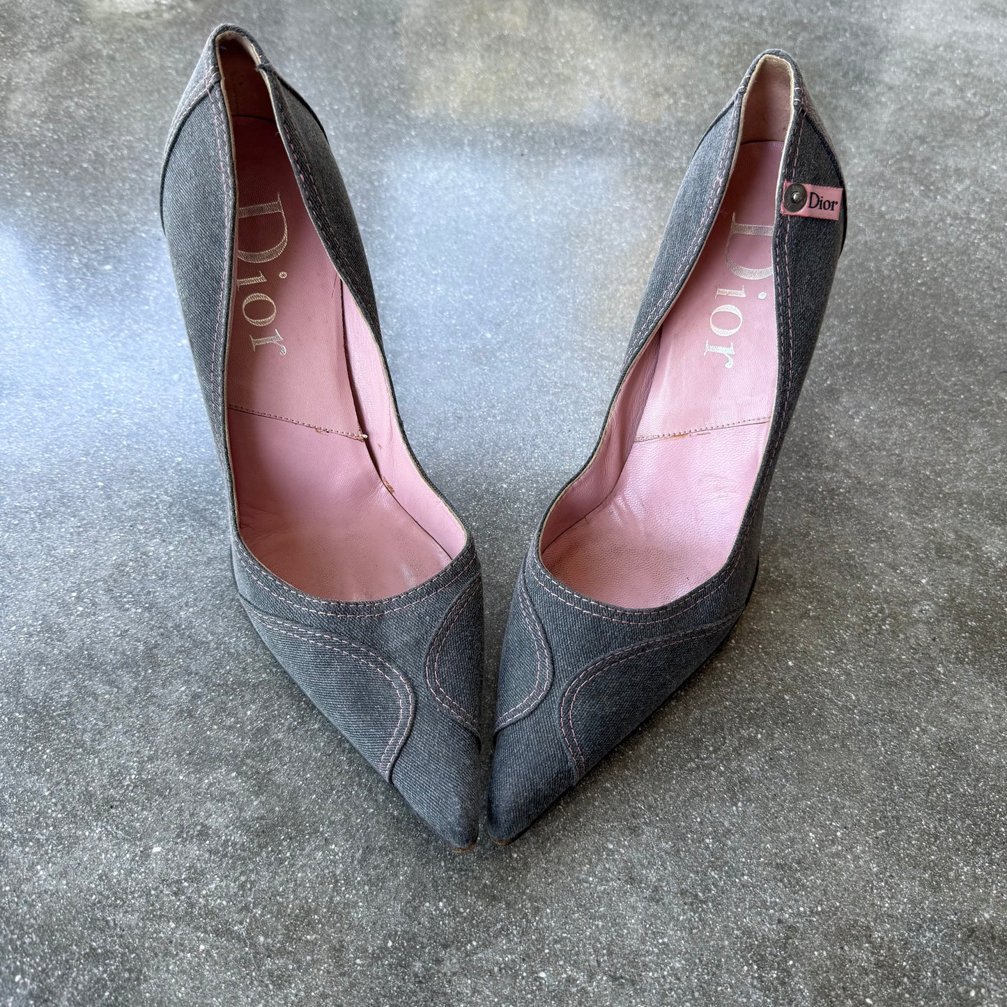 SS03 John Galliano Christian Dior Denim Pumps - US 9