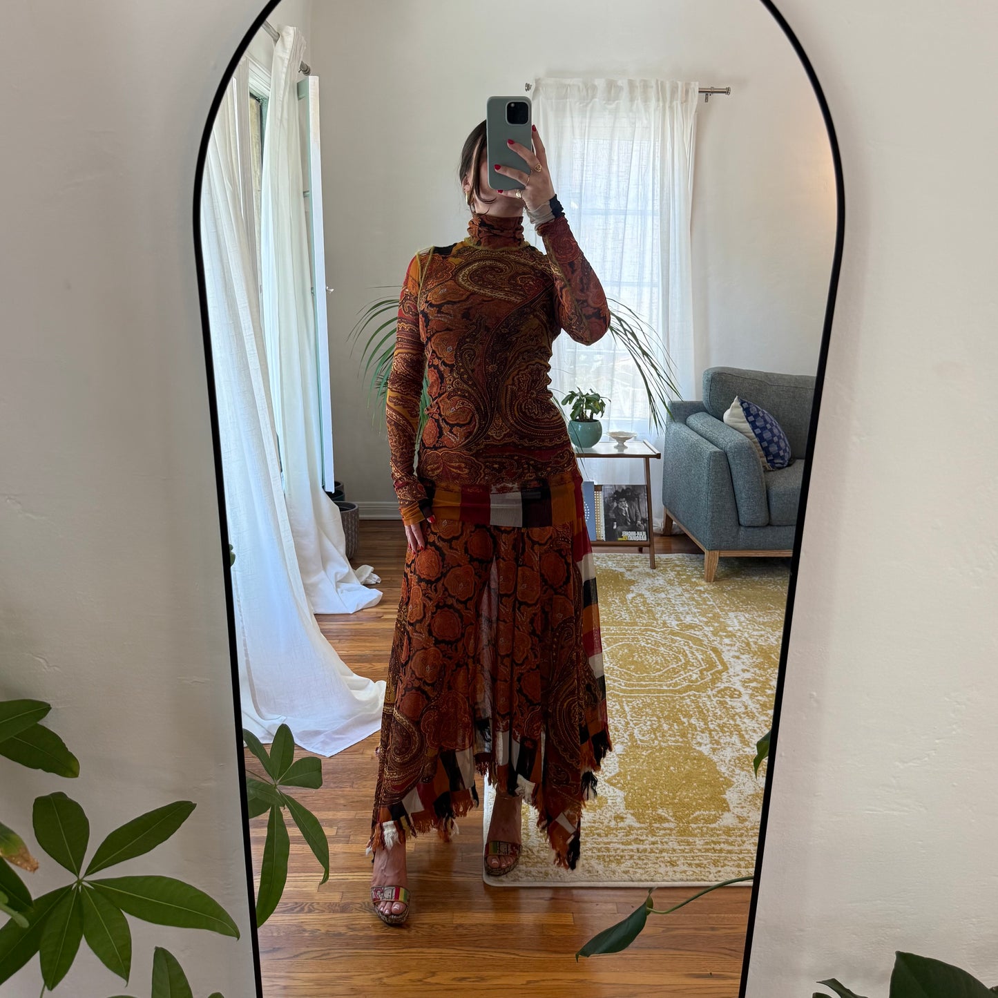 F/W2002 Gaultier Paisley 3 Piece Skirt Set