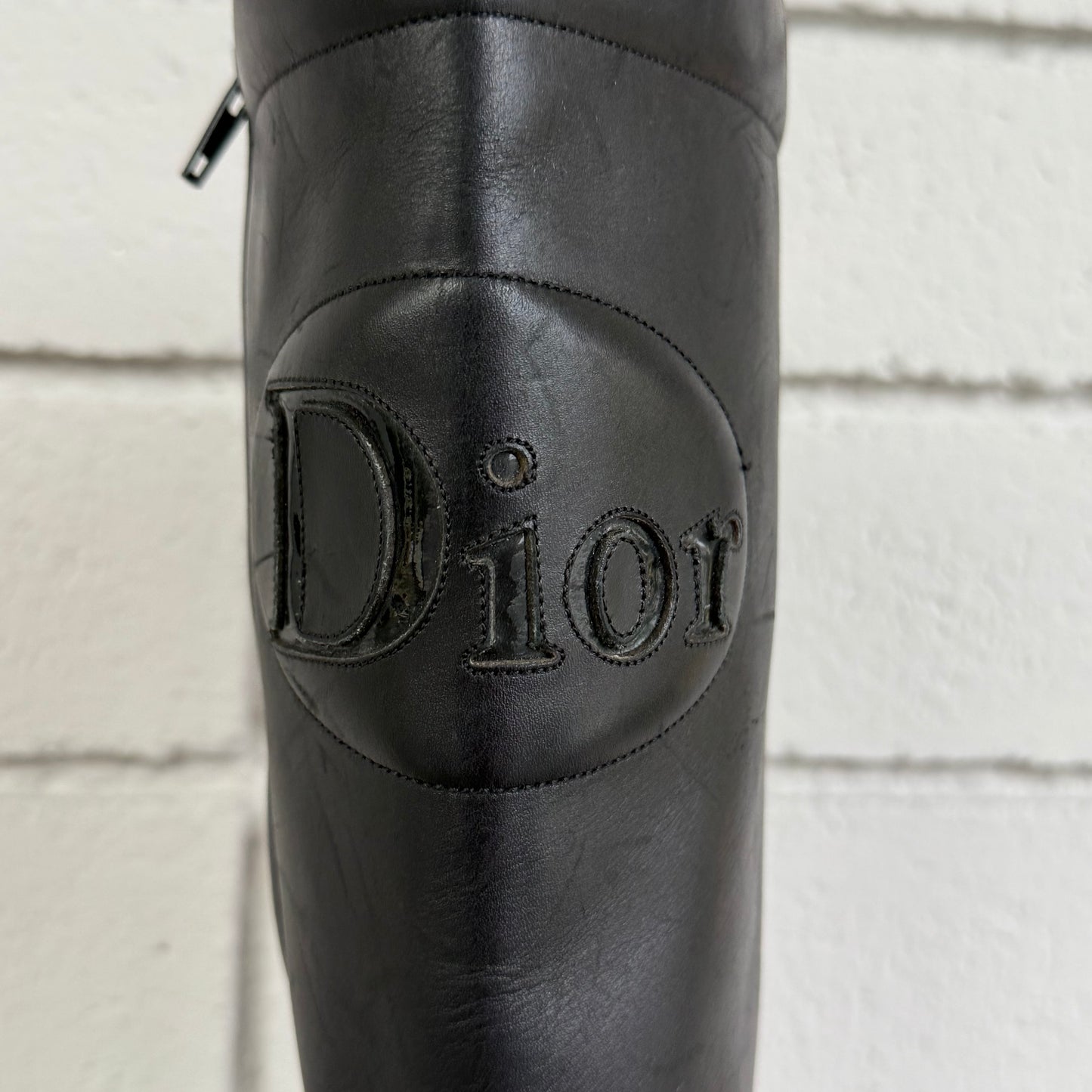 FW01 John Galliano Christian Dior Black Moto Boots - US 7
