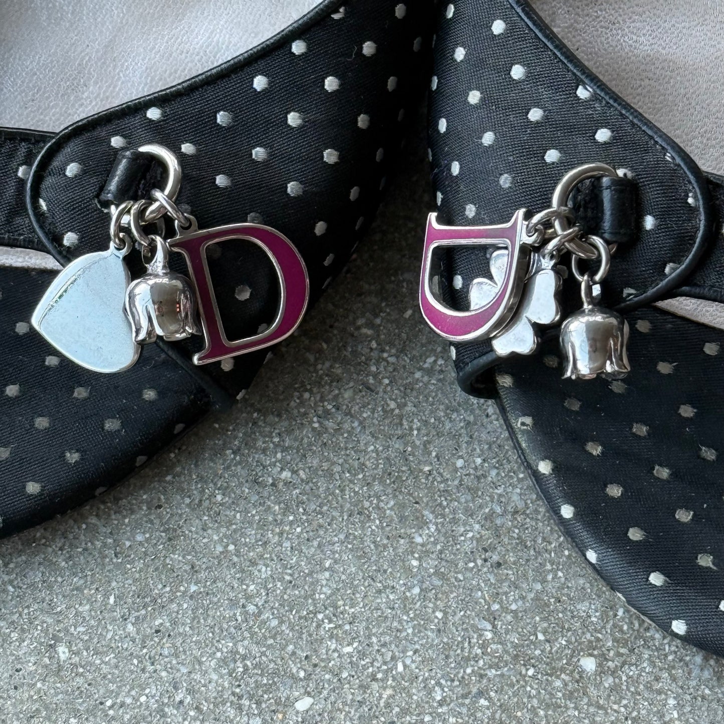 John Galliano Christian Dior Polka Dot Satin Mules - US 5.5-6