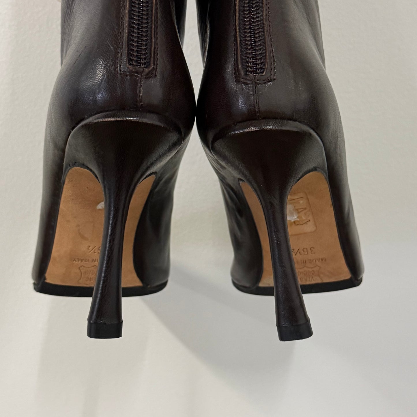 Jimmy Choo Kid Leather Chocolate Brown Boots - US 5.5-6