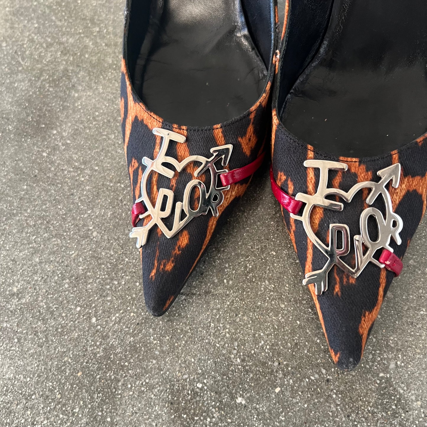 FW04 Galliano I Love Dior Leopard Heels - US 10.5