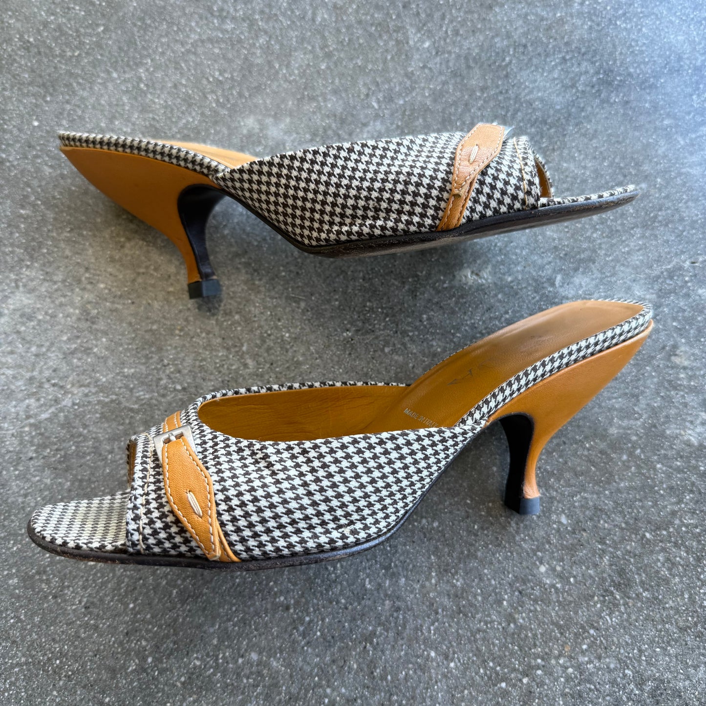 Prada 2003 Houndstooth Mules - US 6-6.5