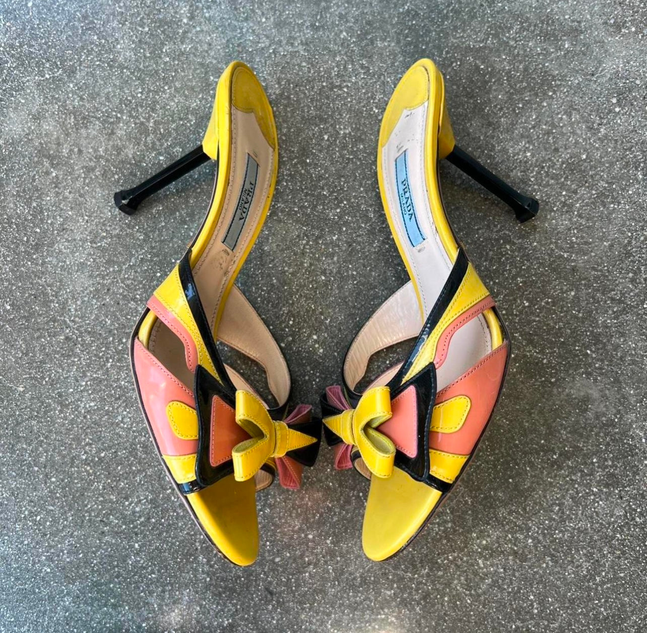 Spring 2012 Prada Patent Bow Mules - 6.5