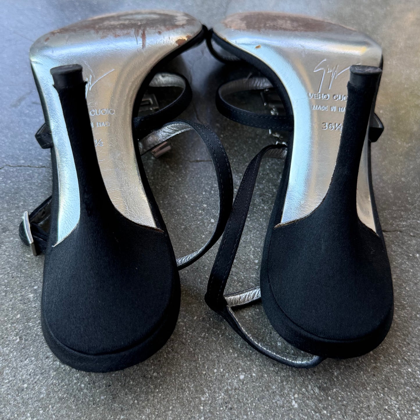00s Giuseppe Zanotti Rhinestone Satin Sandals - US 6.5