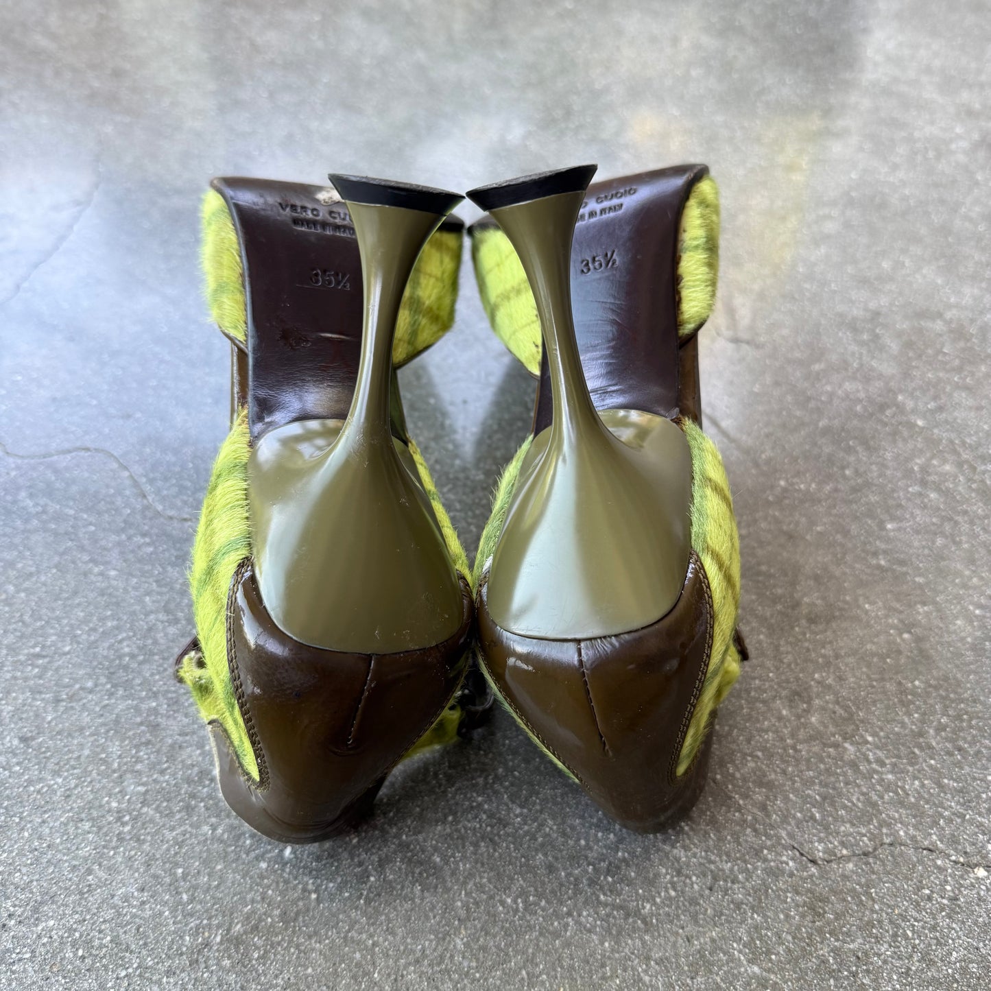 FW99 miu miu Ponyhair Tartan Mary Janes - US 6-6.5