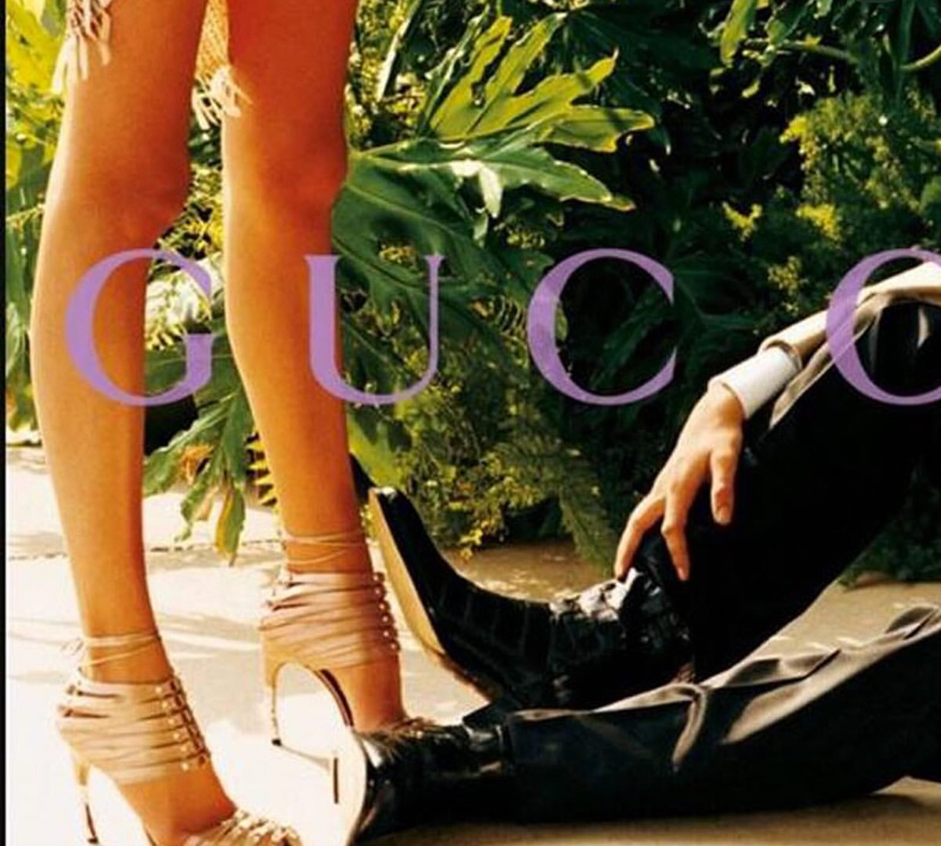 S/S2004 Tom Ford Gucci Satin Wrap Bamboo Heels - US 7.5