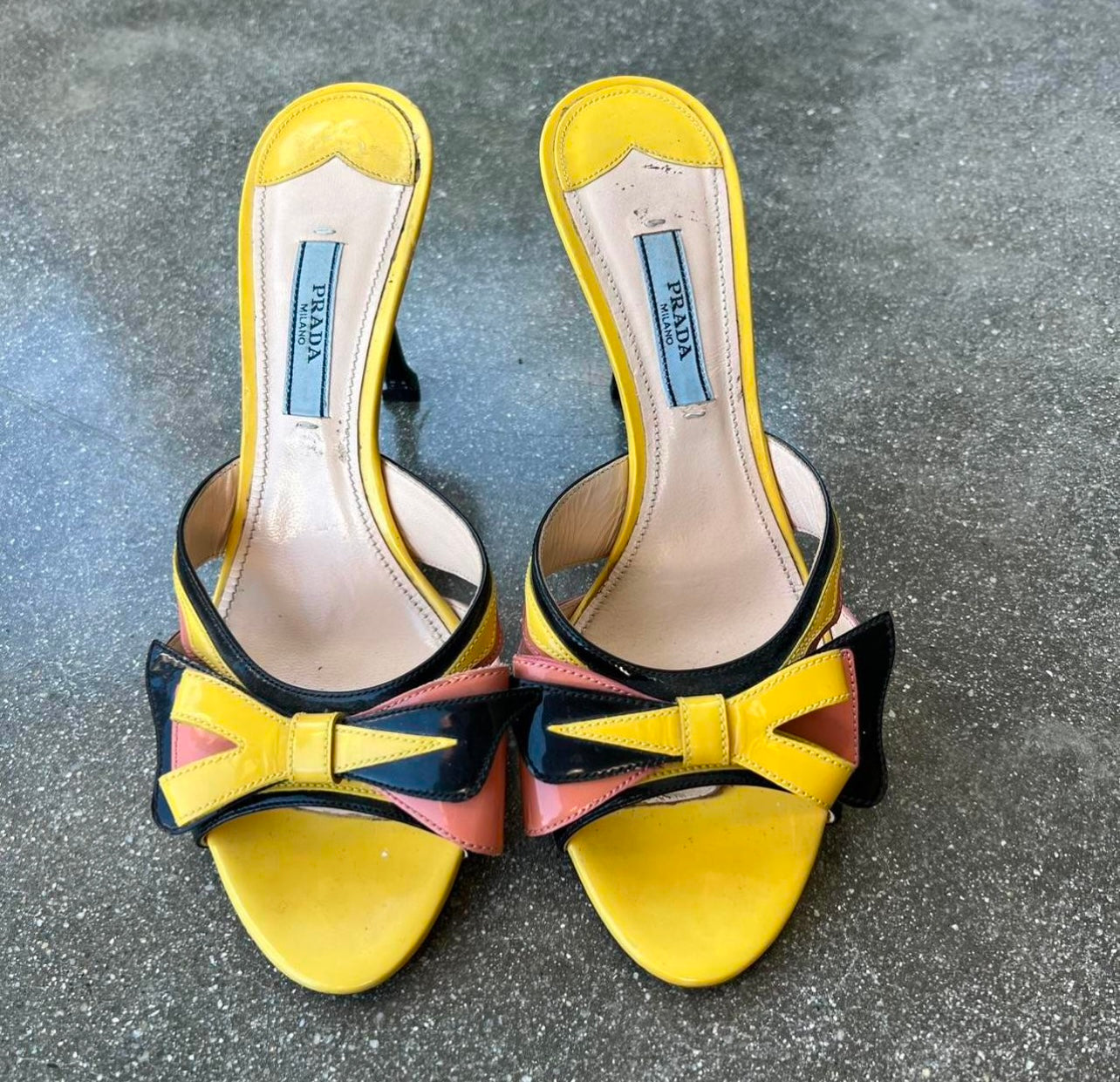 Spring 2012 Prada Patent Bow Mules - 6.5