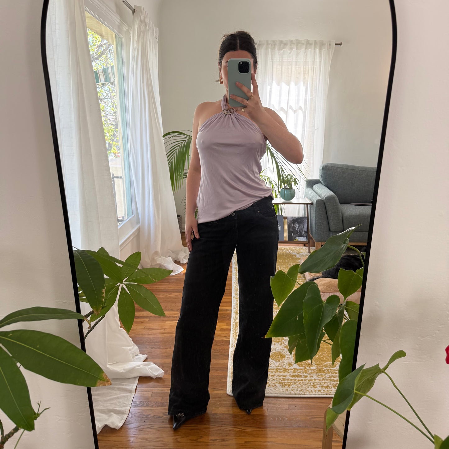 S/S2004 Tom Ford Gucci Lilac Heart Logo Halter