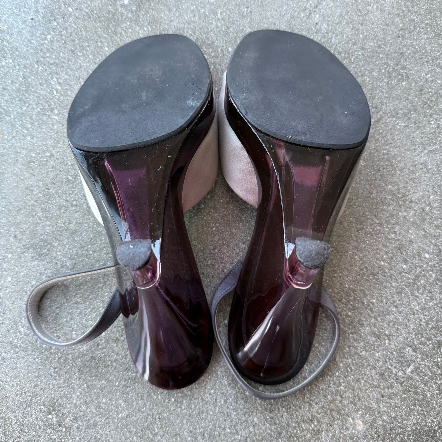 SS98 Prada Satin & Lucite Slingback Wedge - US 7.5-8