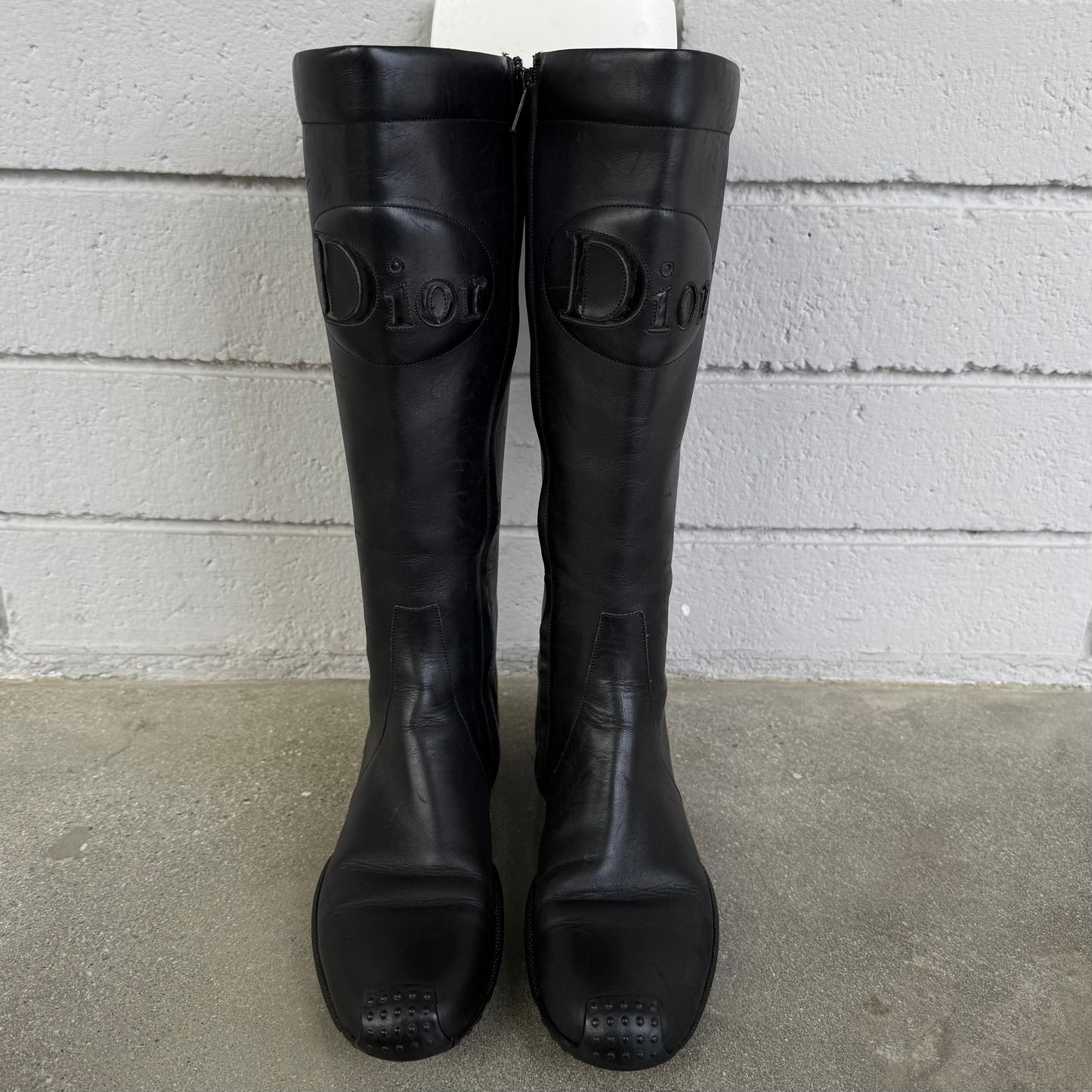 FW01 John Galliano Christian Dior Black Moto Boots - US 7