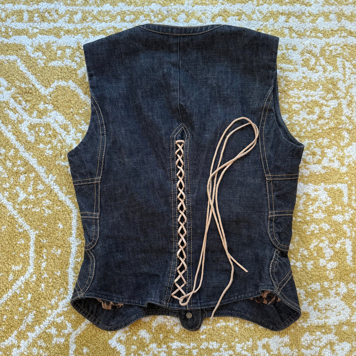 F/W2002 Dolce & Gabbana Butterfly Denim Skirt and Vest - US XS/2