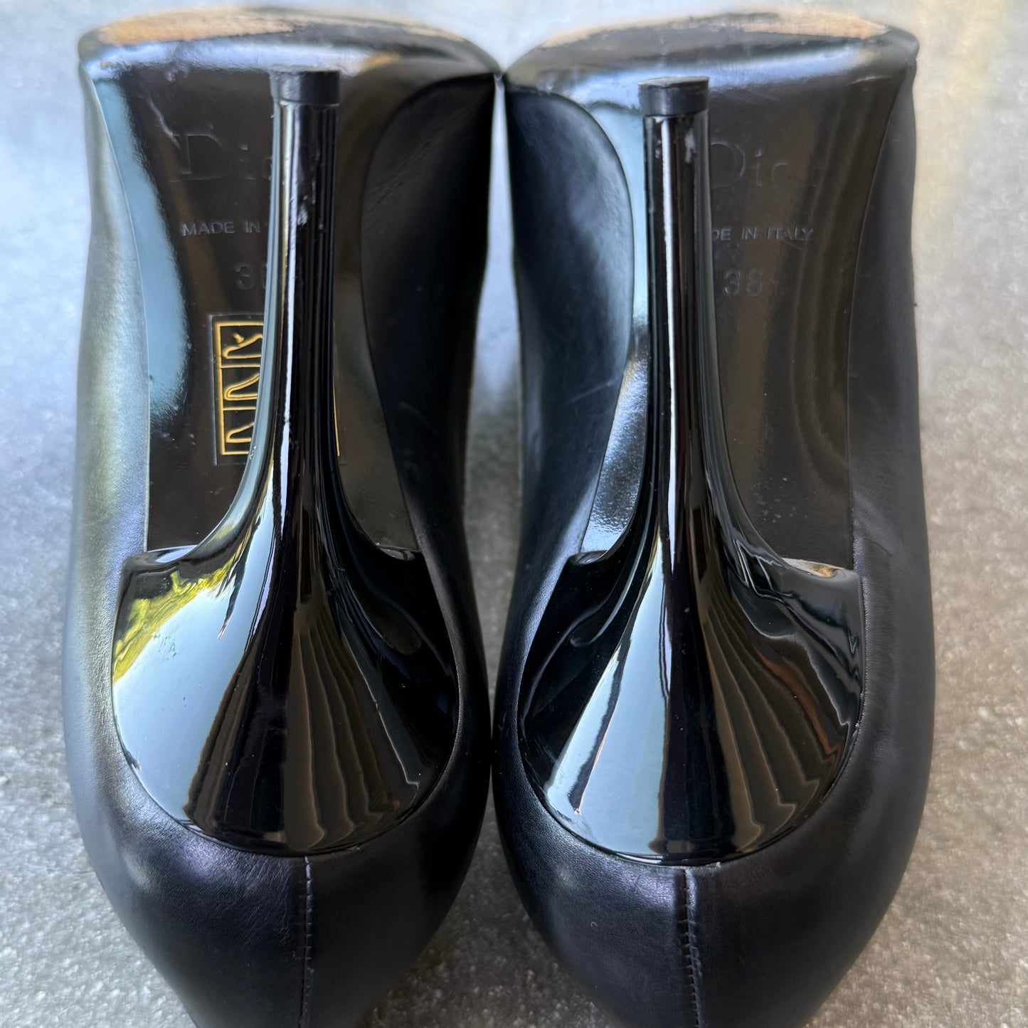 FW04 Galliano Dior Black Leather Dice Pumps - US 7.5-8