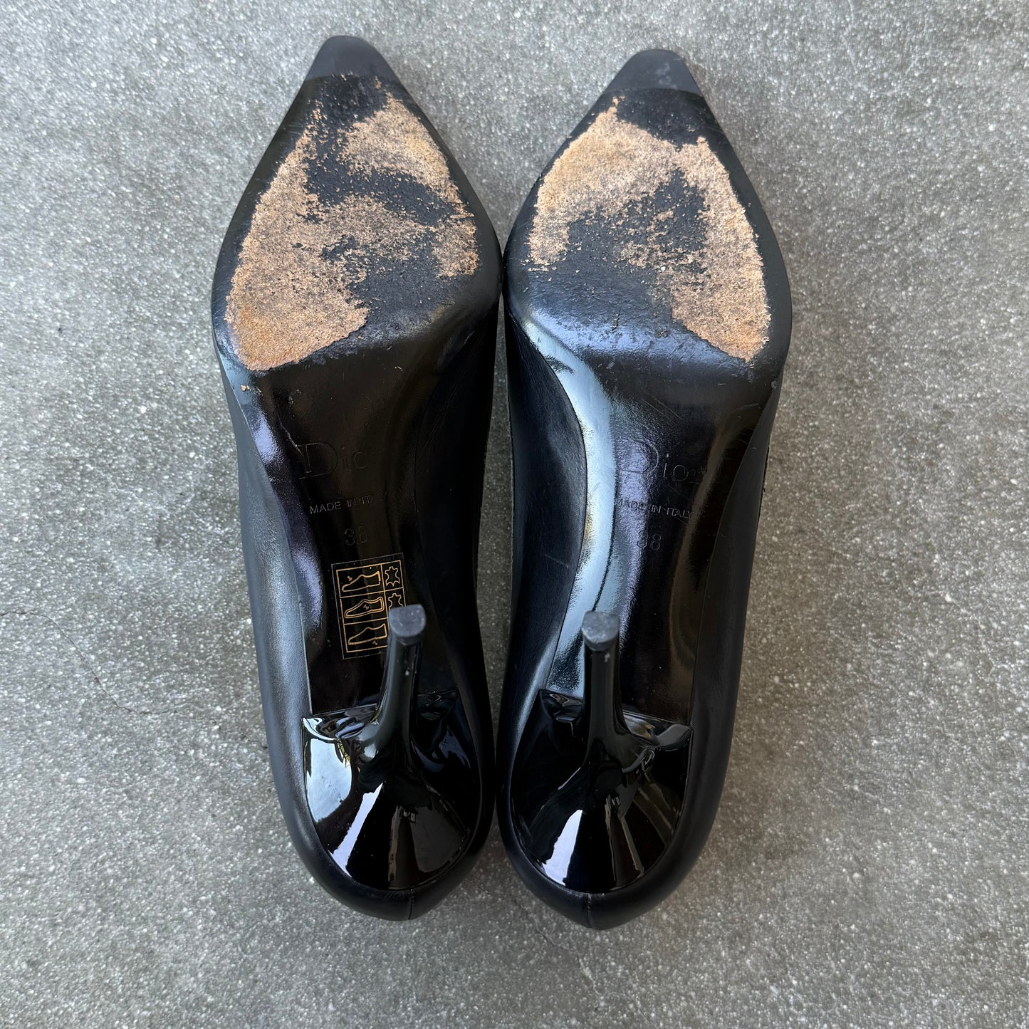 FW04 Galliano Dior Black Leather Dice Pumps - US 7.5-8