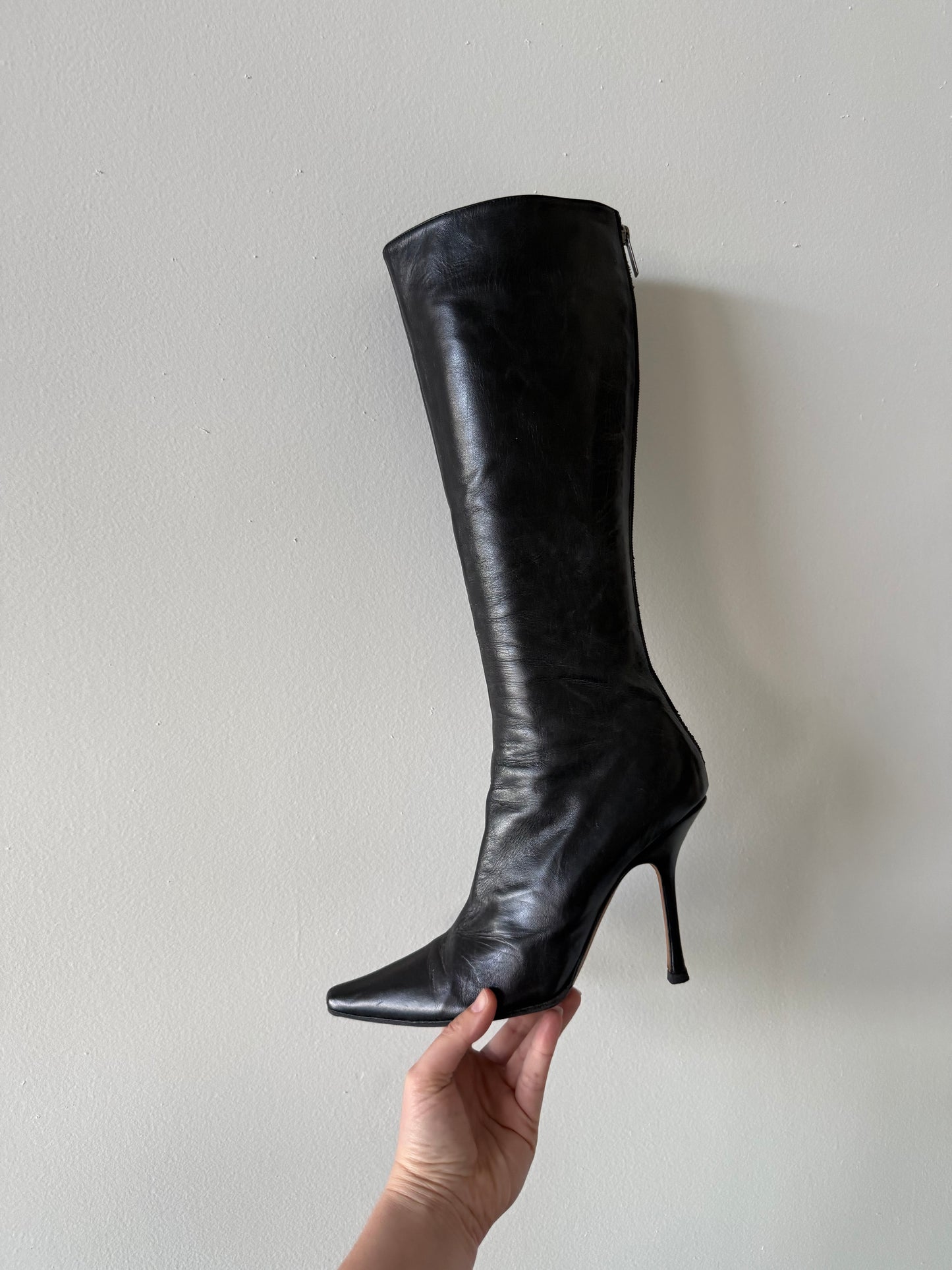 Jimmy Choo Kid Black Leather Boots - US 8.5