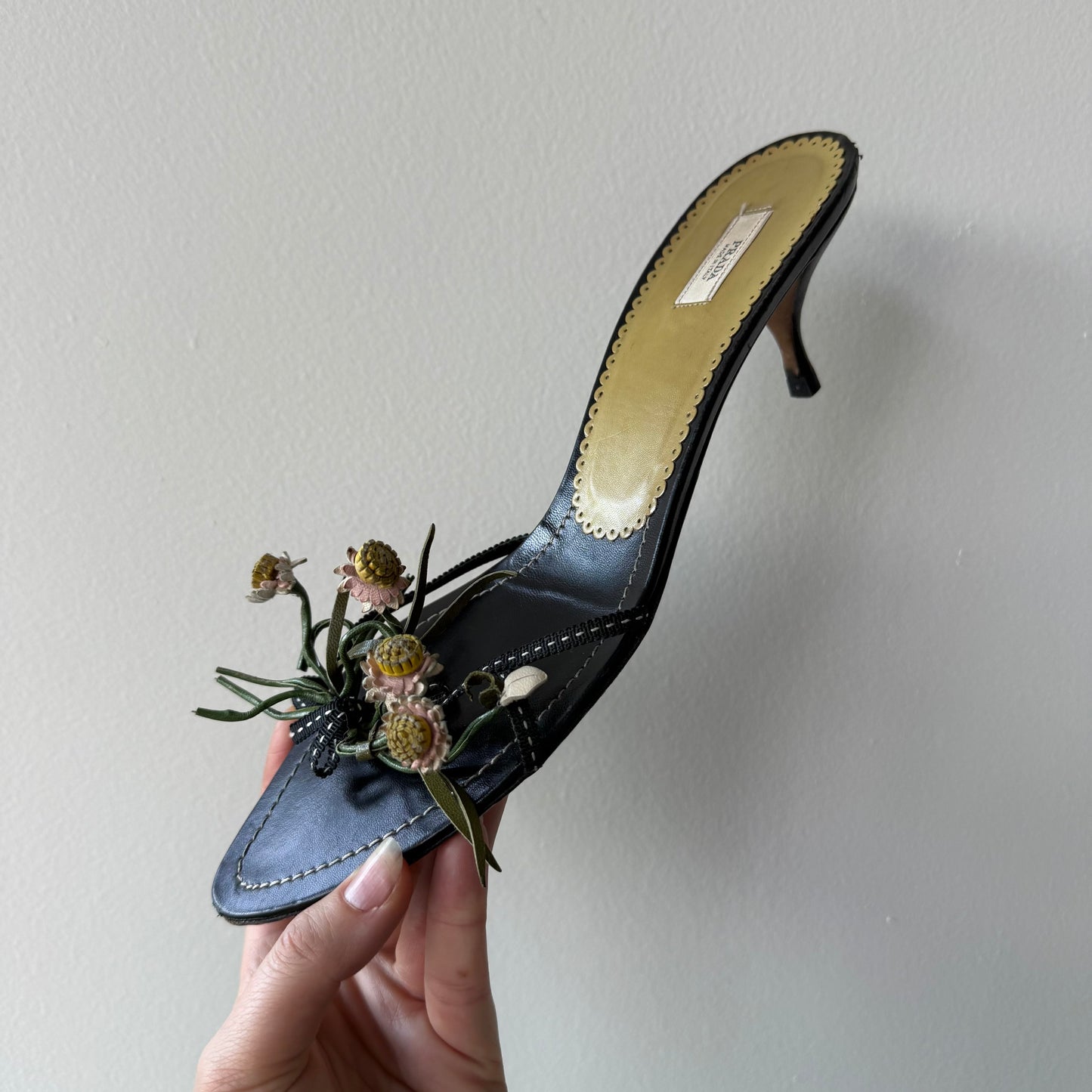 SS03 Prada Black Bouquet Sandals - US 10-10.5