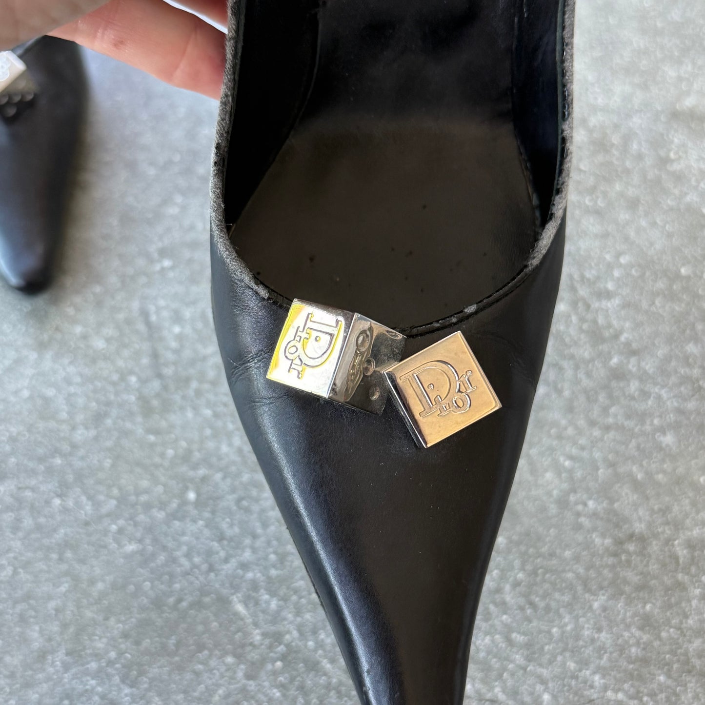 FW04 Galliano Dior Black Leather Dice Pumps - US 7.5-8