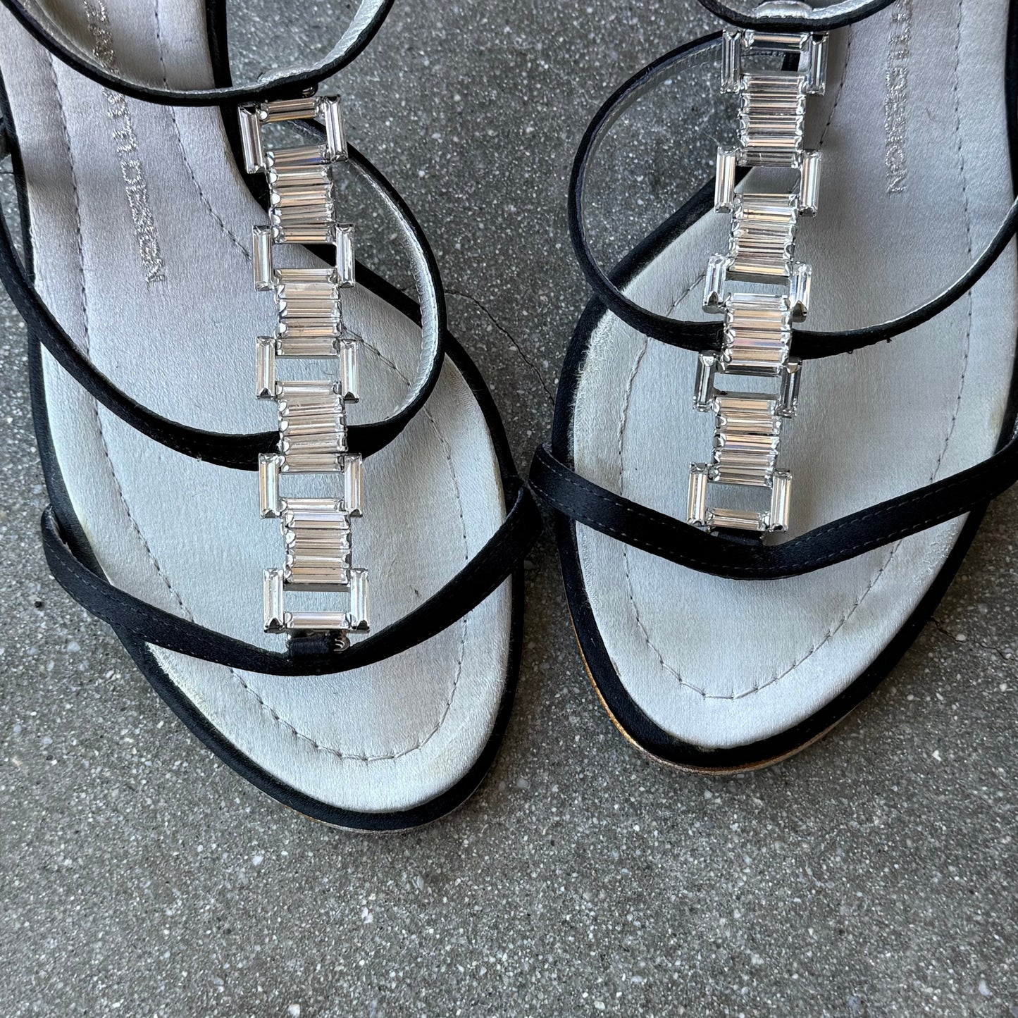 00s Giuseppe Zanotti Rhinestone Satin Sandals - US 6.5