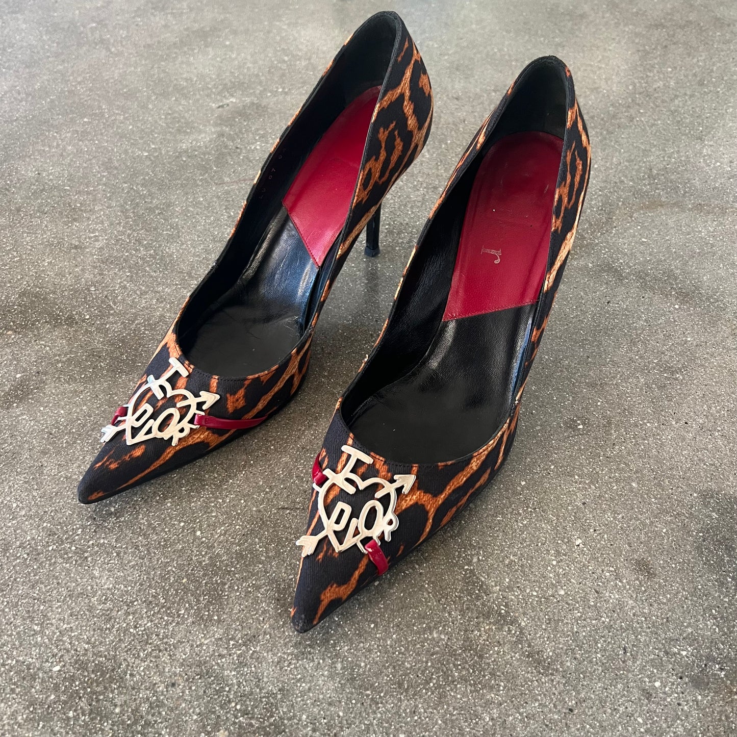 FW04 Galliano I Love Dior Leopard Heels - US 10.5