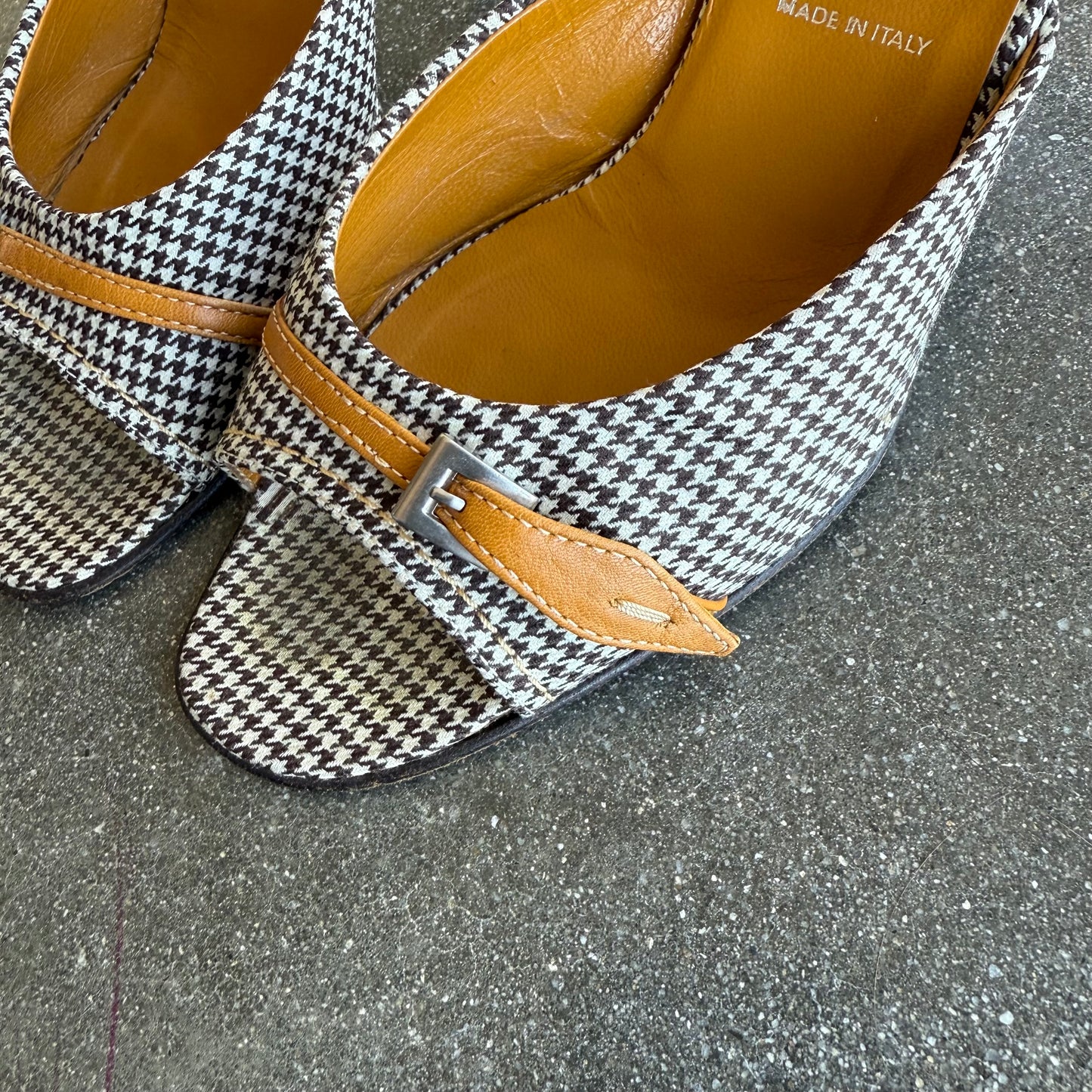 Prada 2003 Houndstooth Mules - US 6-6.5