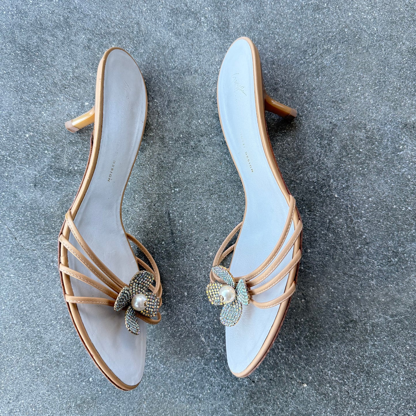 00s Giuseppe Zanotti Iridescent Flower Mules - US 8-8.5