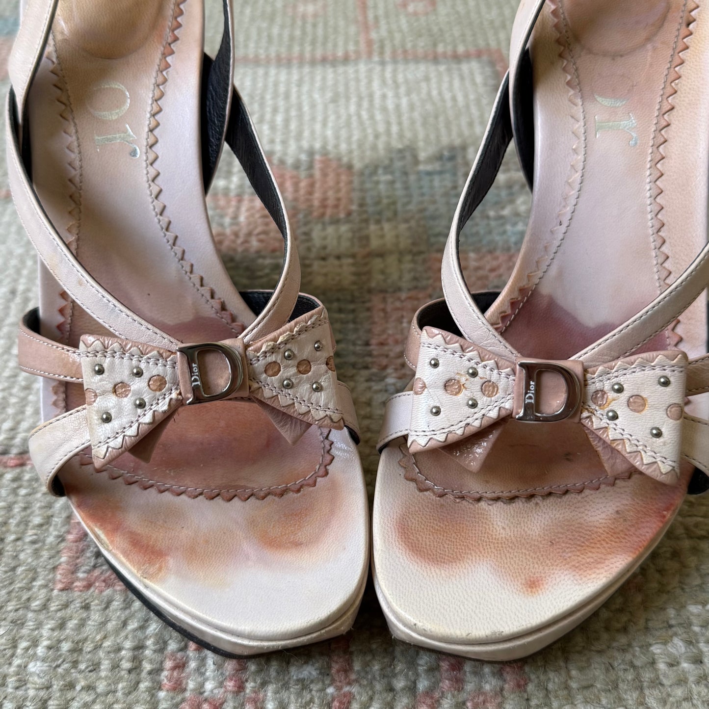 S/S2005 Galliano Dior Pink Bow Wedge - US 5.5-6