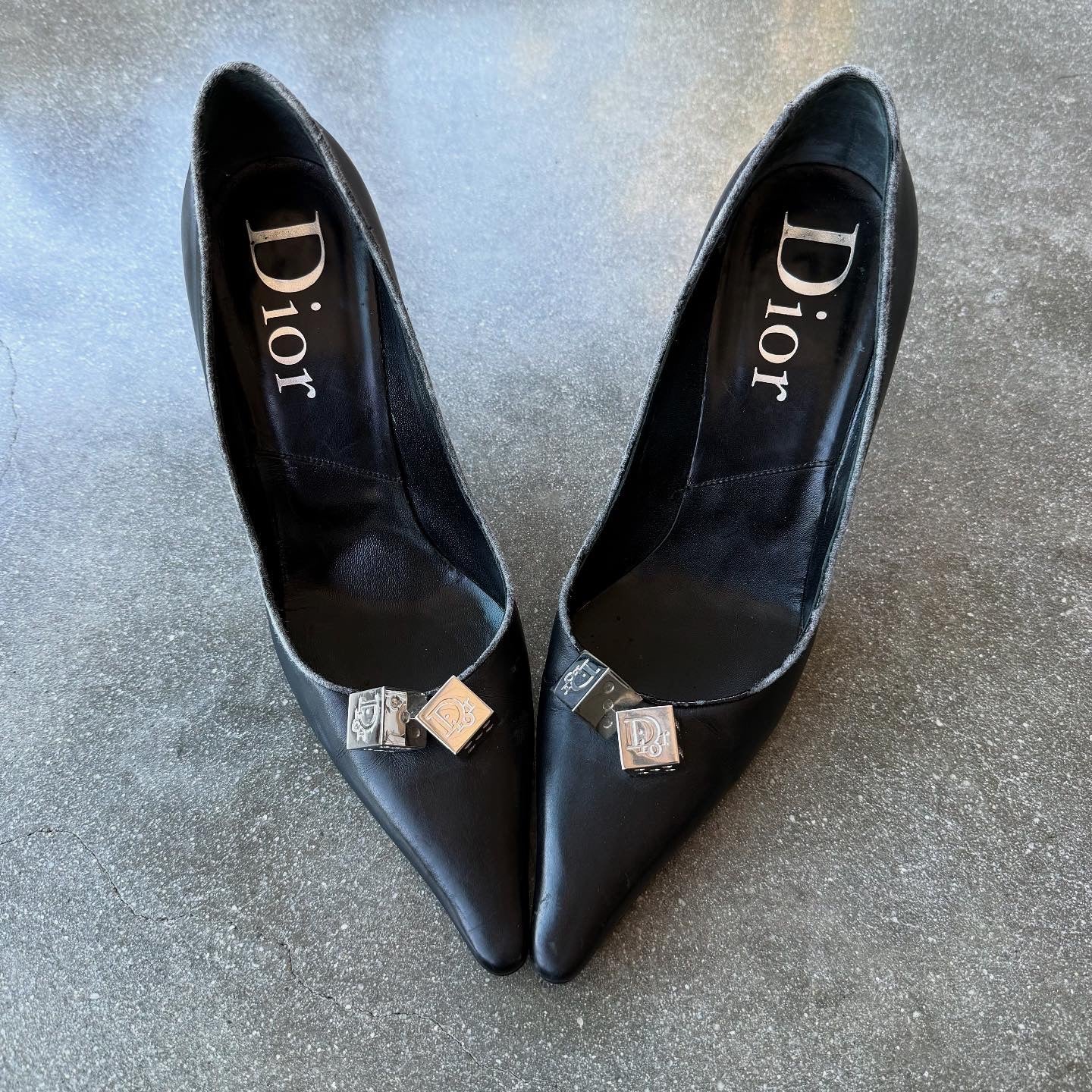FW04 Galliano Dior Black Leather Dice Pumps - US 7.5-8