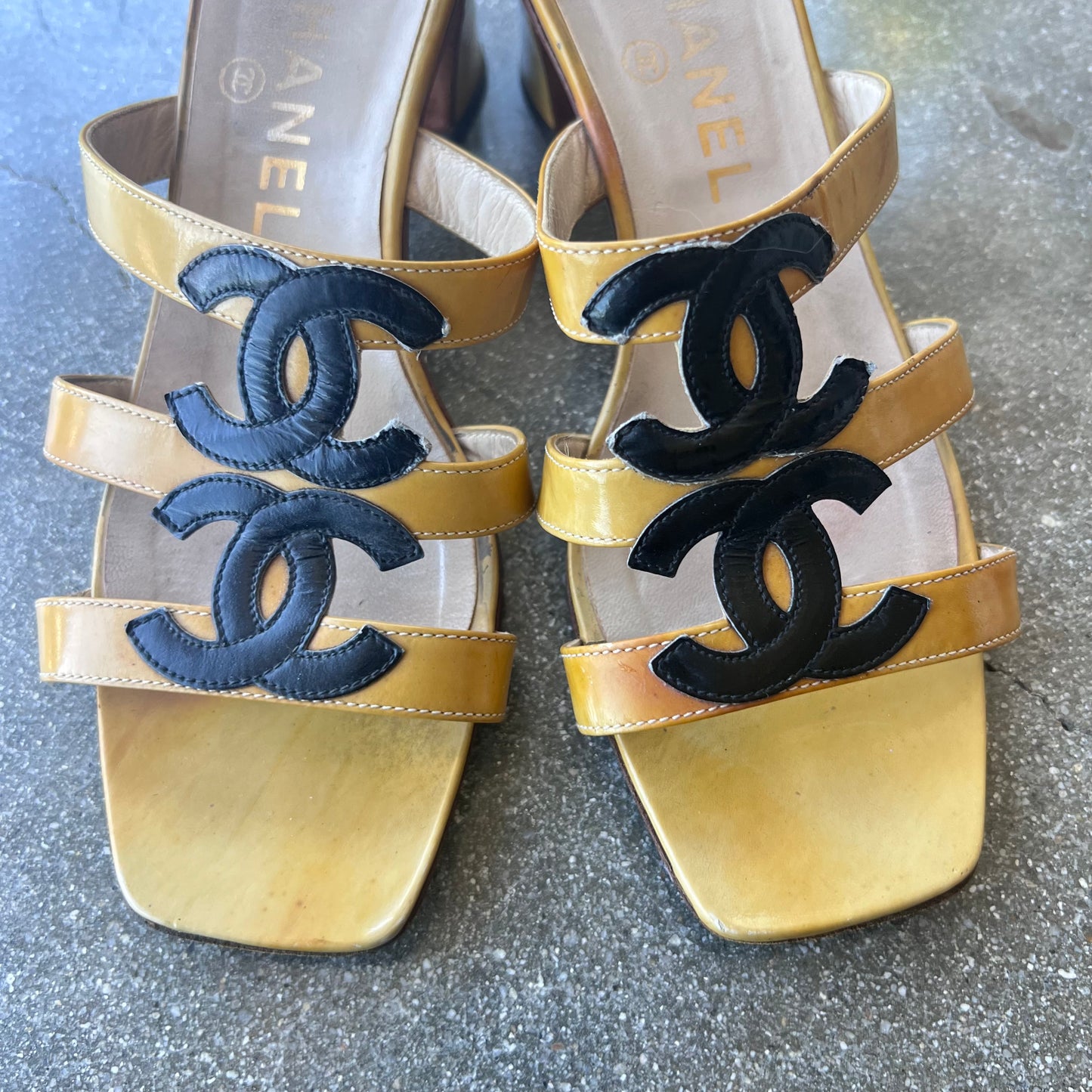 Spring 1995 Yellow Patent Chanel Sandals 37