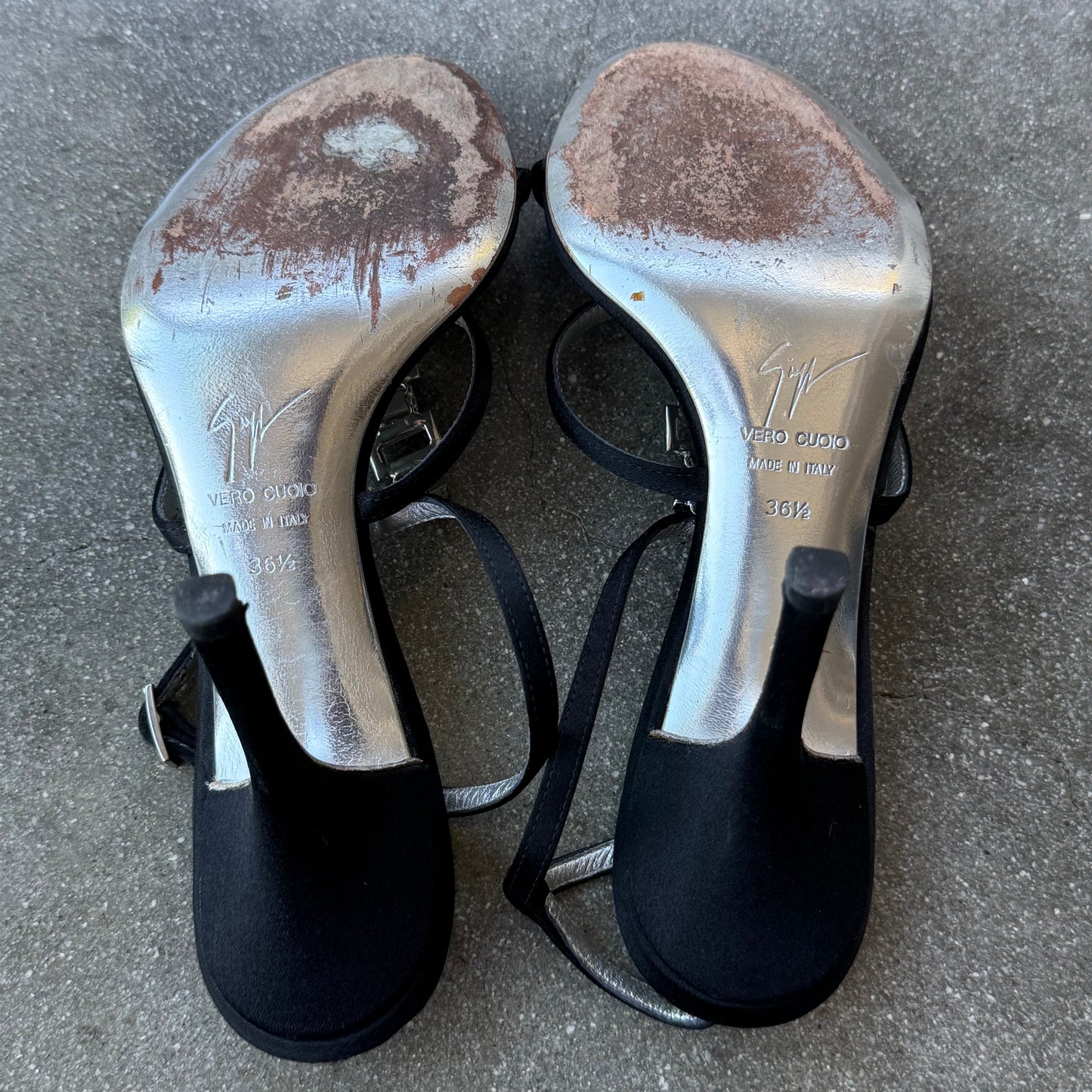 00s Giuseppe Zanotti Rhinestone Satin Sandals - US 6.5