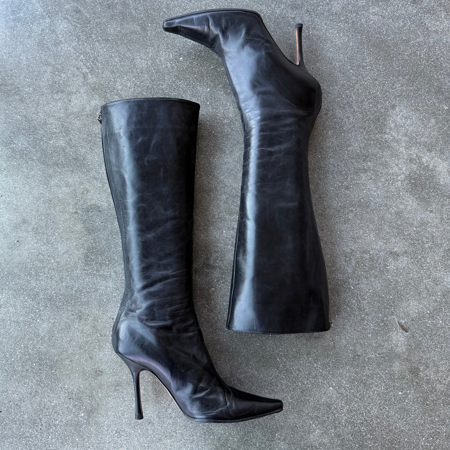Jimmy Choo Kid Black Leather Boots - US 8.5