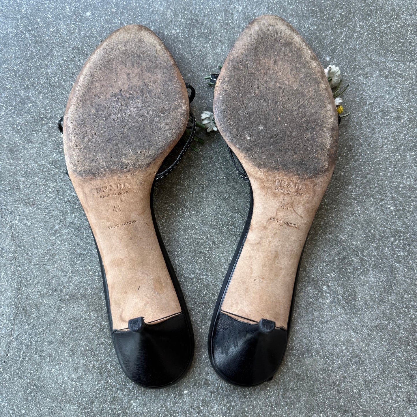 SS03 Prada Black Bouquet Sandals - US 10-10.5