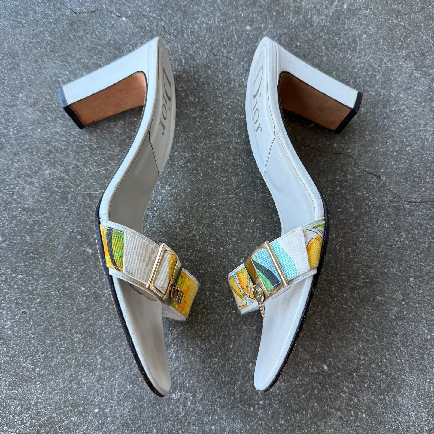 SS05 Galliano Dior Citrus Lock & Key Mules - US 11.5-12