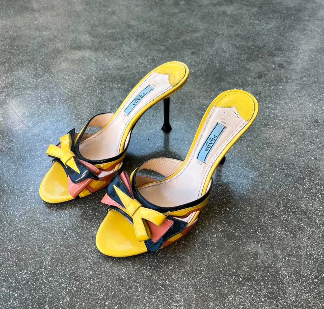 Spring 2012 Prada Patent Bow Mules - 6.5