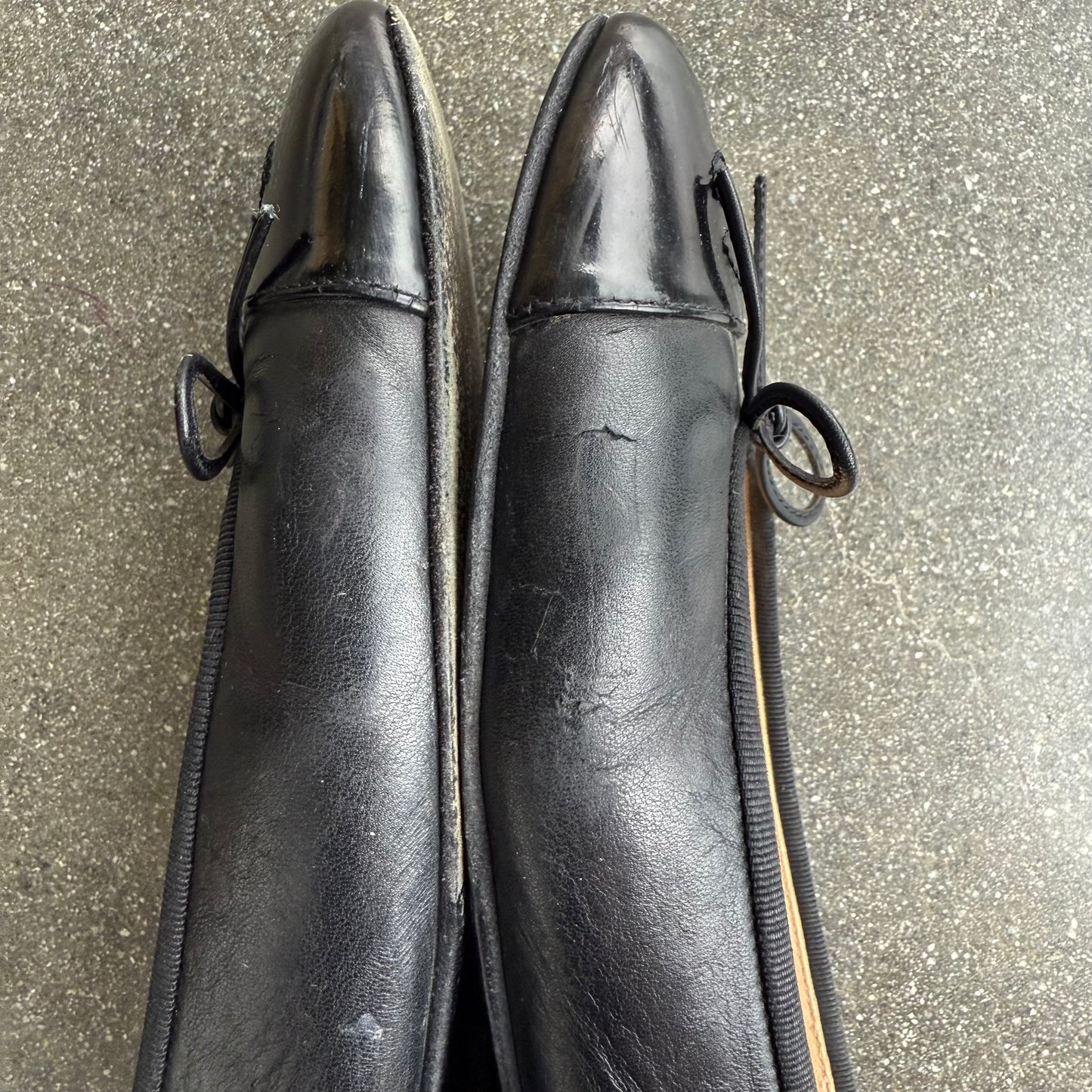 90s Chanel Black Leather Ballet Flats - US 6.5