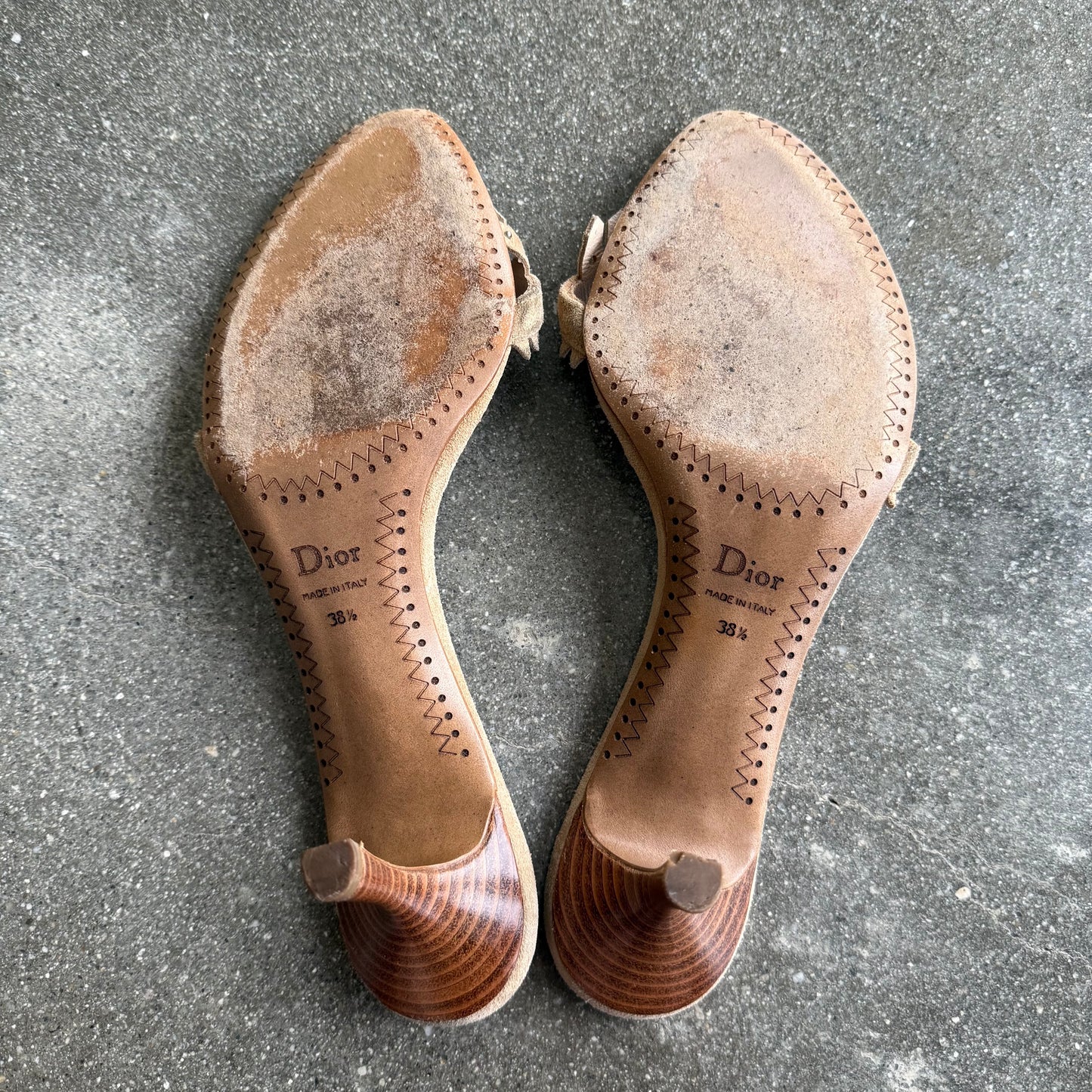 FW05 Galliano Dior Suede Fringe Mules - US 8.5