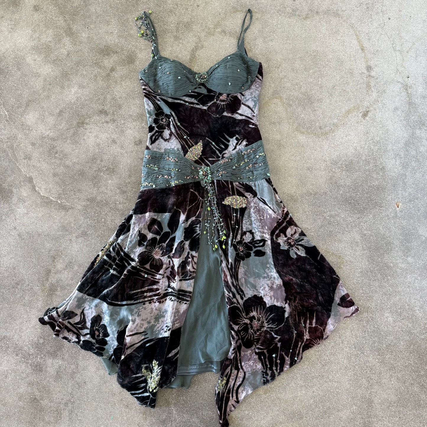 Vintage Sue Wong Silk Velvet Burnout Dress