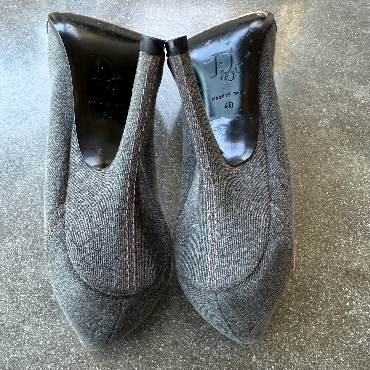SS03 John Galliano Christian Dior Denim Pumps - US 9