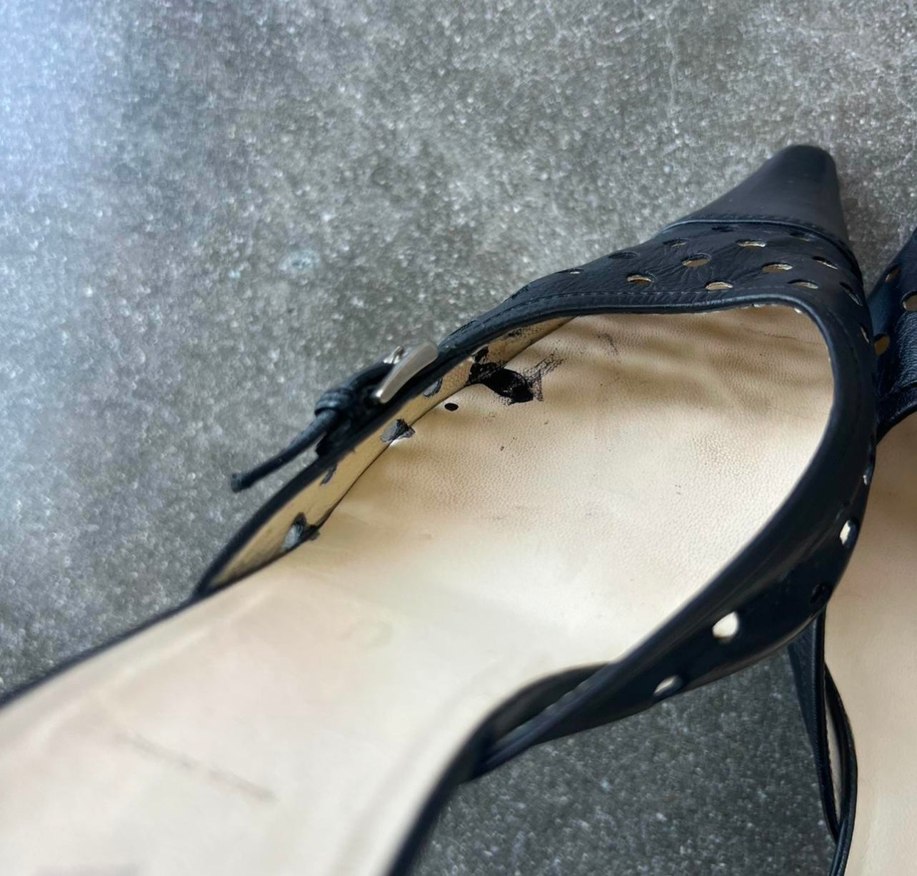 Vintage Prada Perforated Mules - US 8