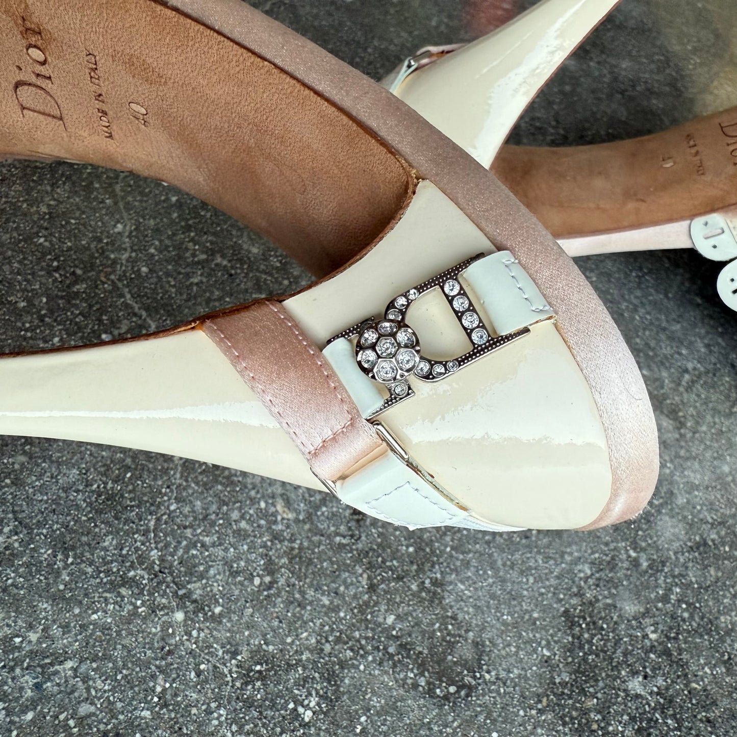 S/S2004 Galliano Dior Patent Leather Scallop Mules - US 9.5