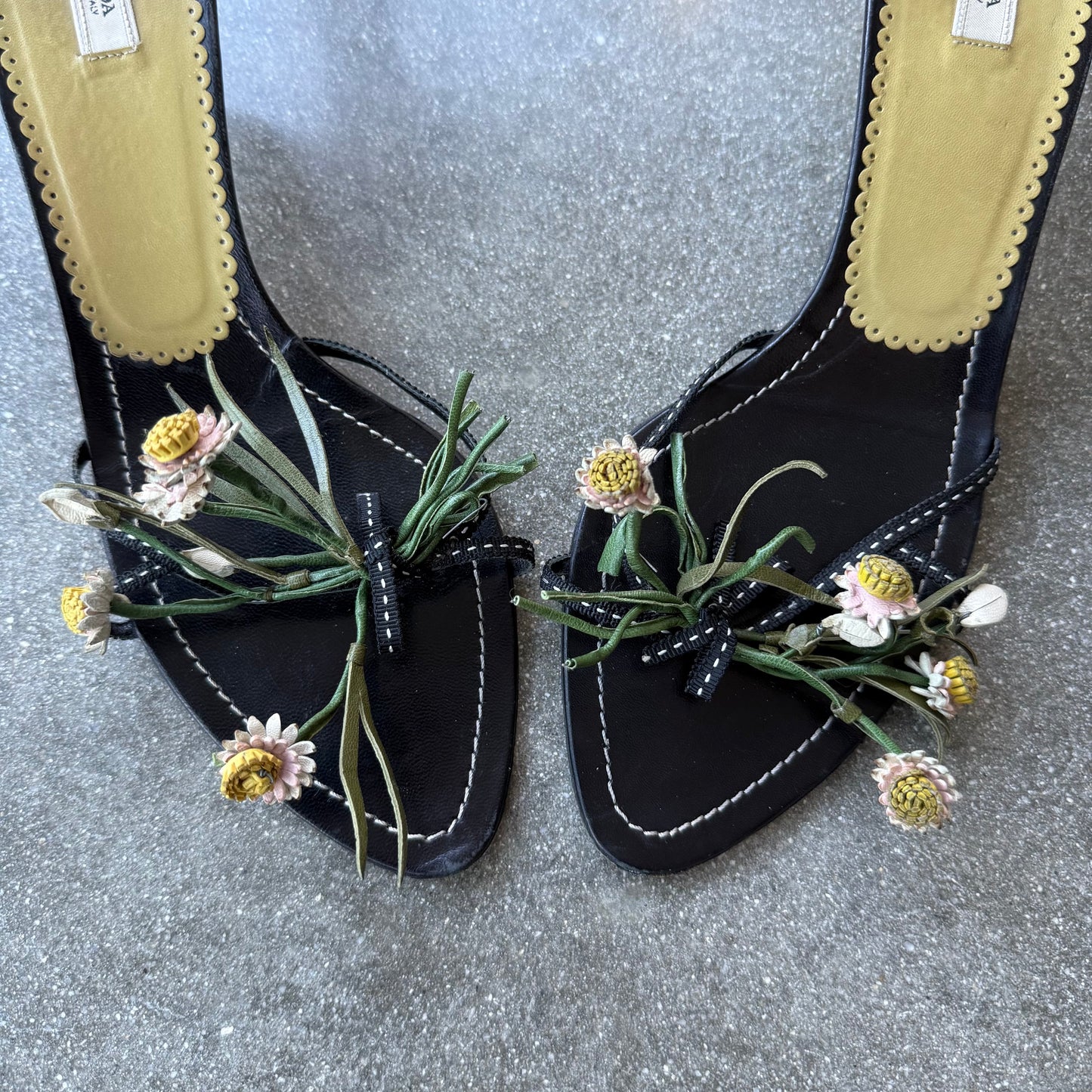 SS03 Prada Black Bouquet Sandals - US 10-10.5