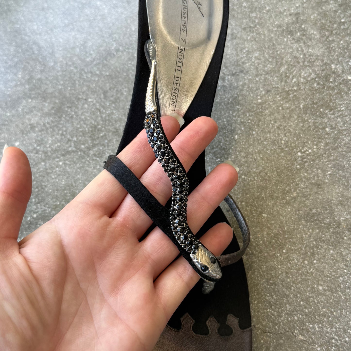 2000s Giuseppe Zanotti Snake Crystal Sandals - US 7-7.5